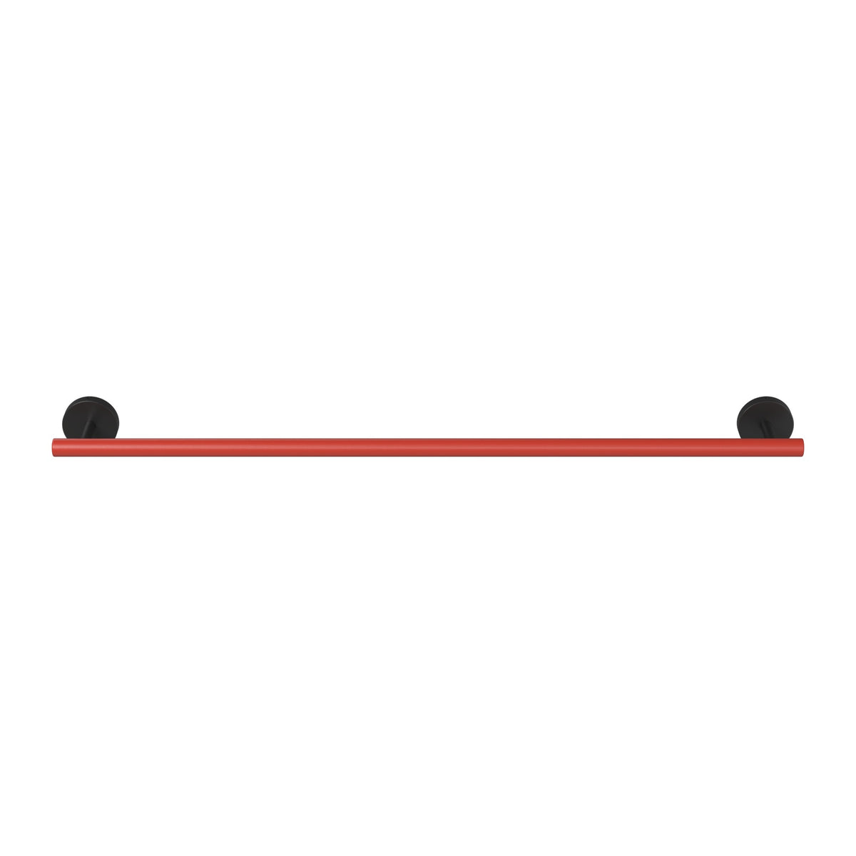 Black and Riding Hood Red color Swift Towel Bar 24" Dutton Brown hardware