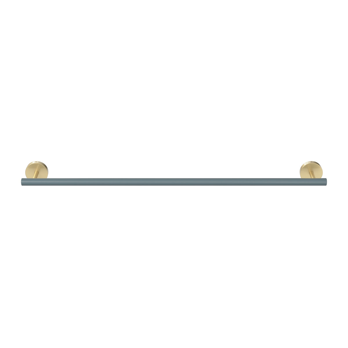 Brass and Lagoon color Swift Towel Bar 24" Dutton Brown hardware