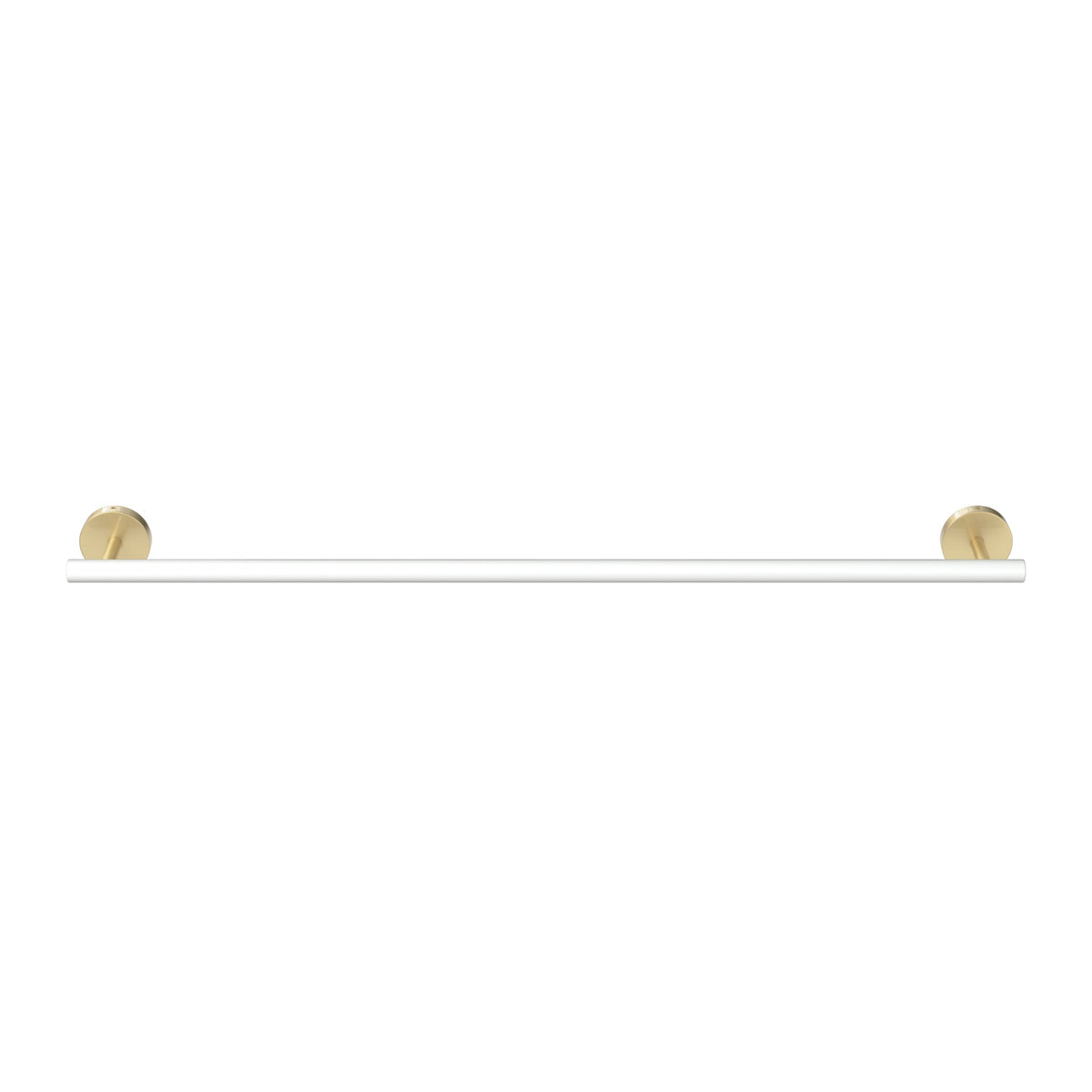 Brass and White color Swift Towel Bar 24" Dutton Brown hardware