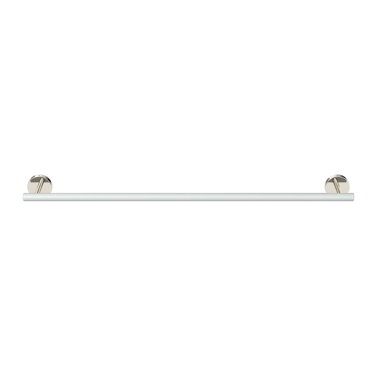 Nickel and Chalk color Swift Towel Bar 24" Dutton Brown hardware