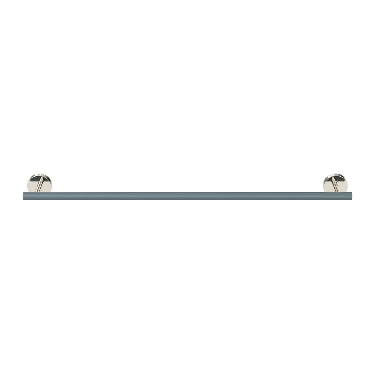Nickel and Lagoon color Swift Towel Bar 24" Dutton Brown hardware