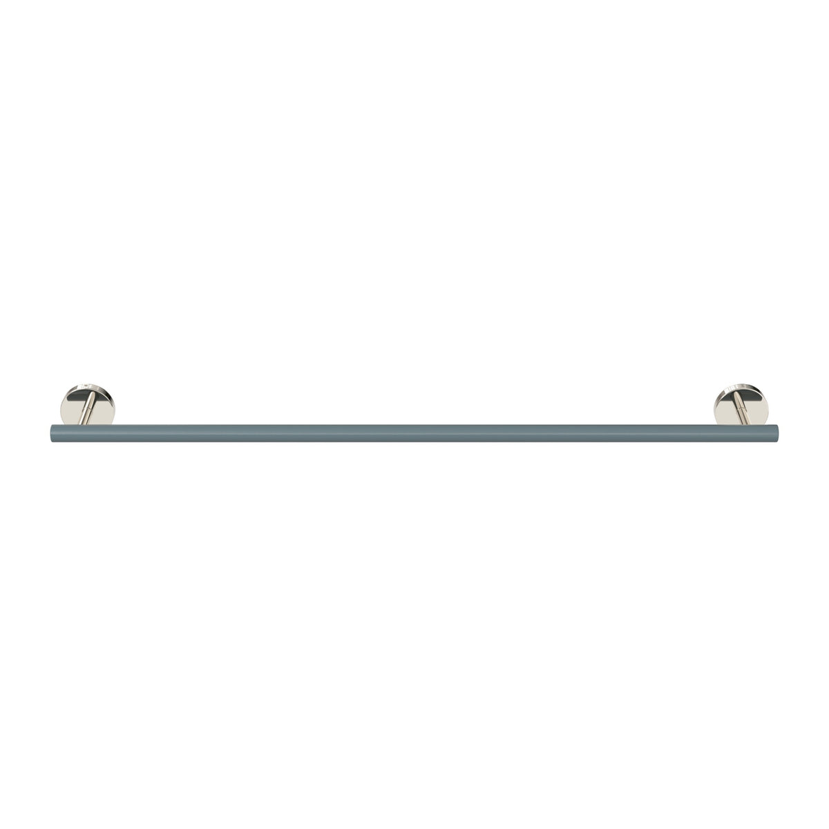 Nickel and Lagoon color Swift Towel Bar 24" Dutton Brown hardware