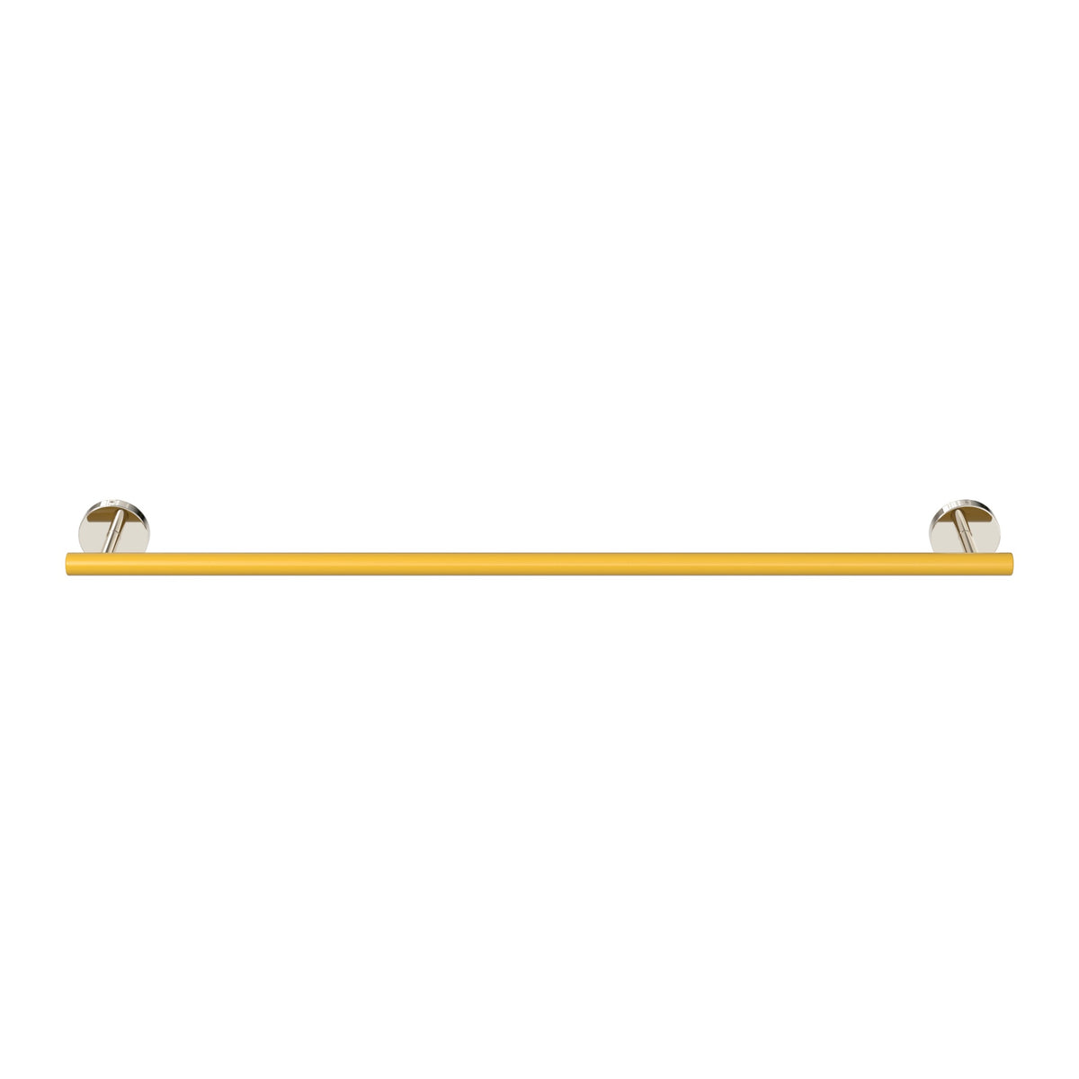 Nickel and Ochre color Swift Towel Bar 24" Dutton Brown hardware