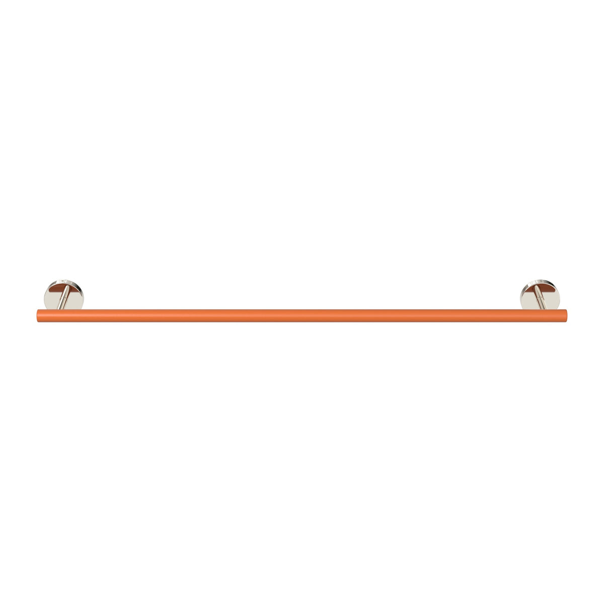 Nickel and Orange color Swift Towel Bar 24" Dutton Brown hardware