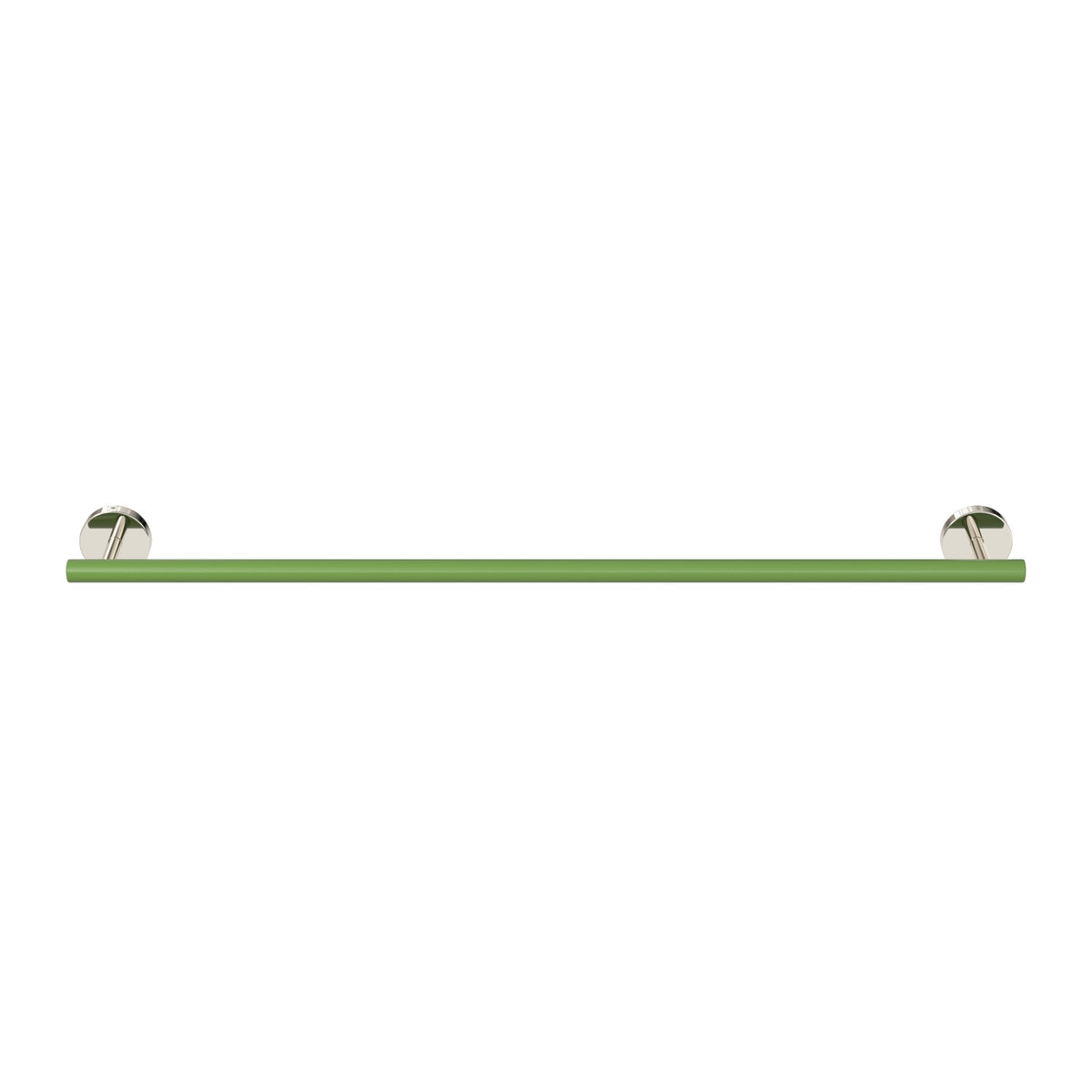 Nickel and Python Green color Swift Towel Bar 24" Dutton Brown hardware