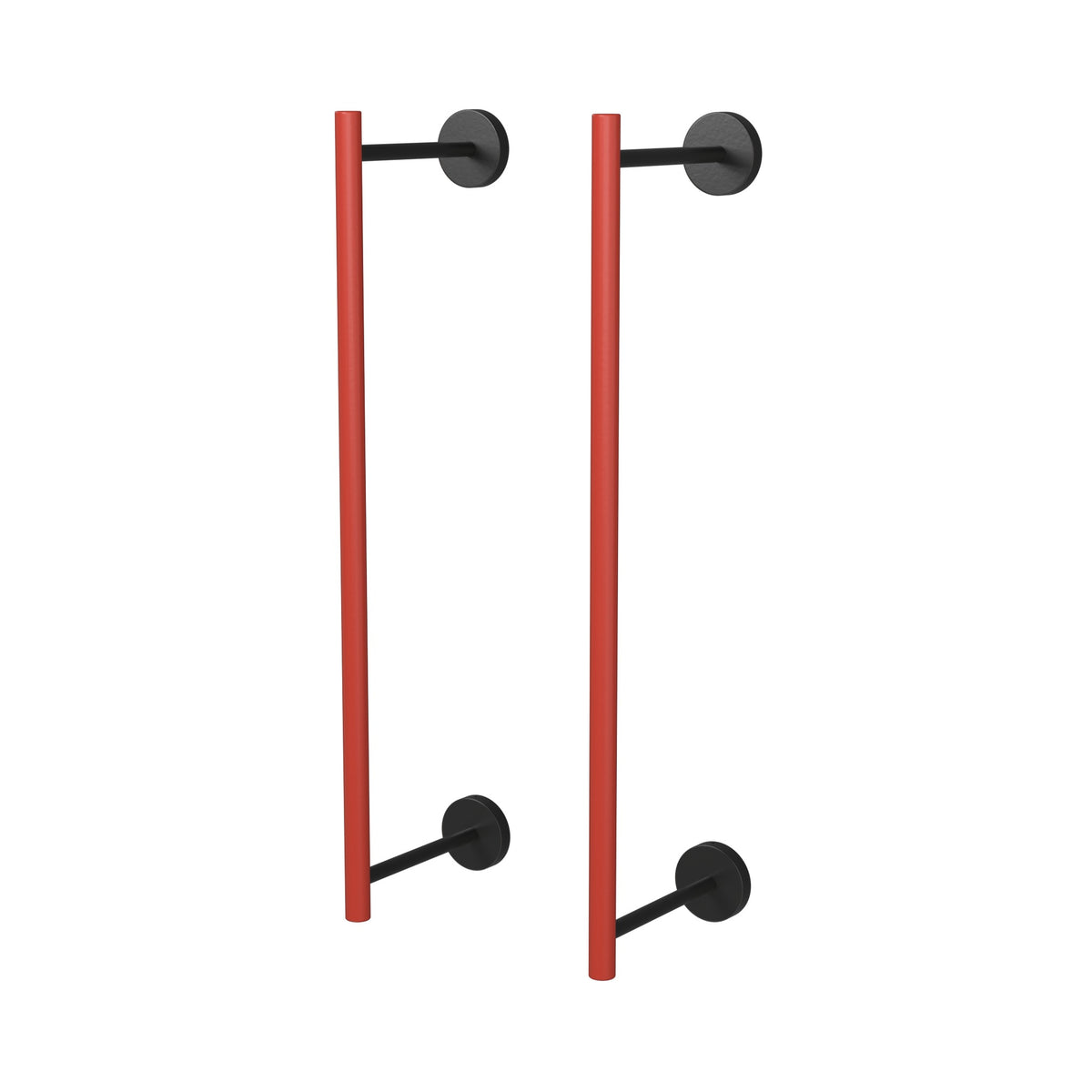 Black and Riding Hood Red color Swift Towel Rack 18" Dutton Brown hardware