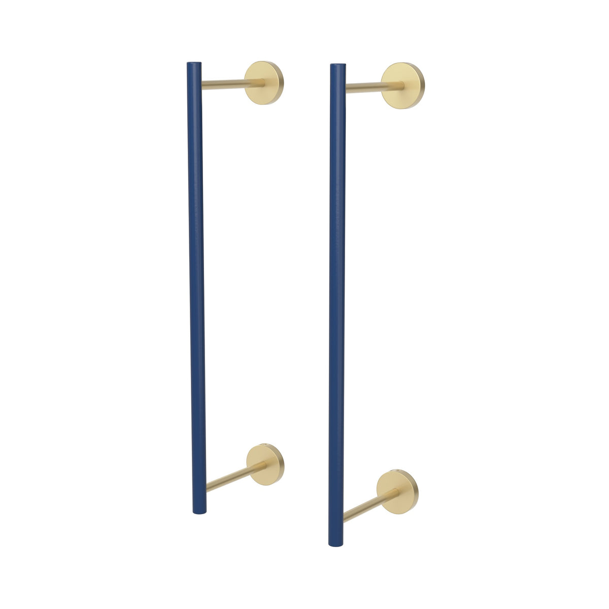 Brass and Cobalt color Swift Towel Rack 18" Dutton Brown hardware