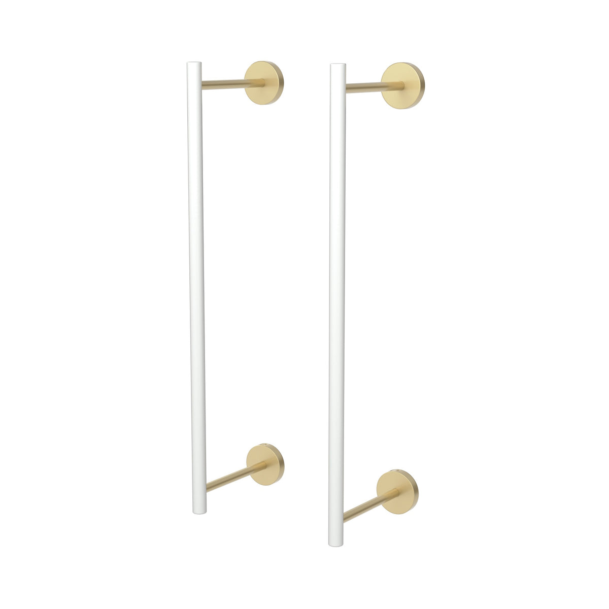 Brass and White color Swift Towel Rack 18" Dutton Brown hardware
