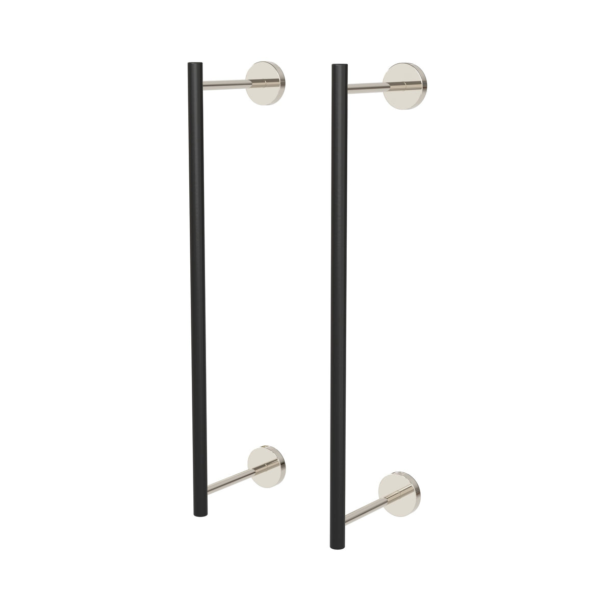 Nickel and Black color Swift Towel Rack 18" Dutton Brown hardware