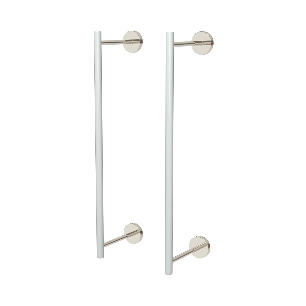 Nickel and Chalk color Swift Towel Rack 18" Dutton Brown hardware