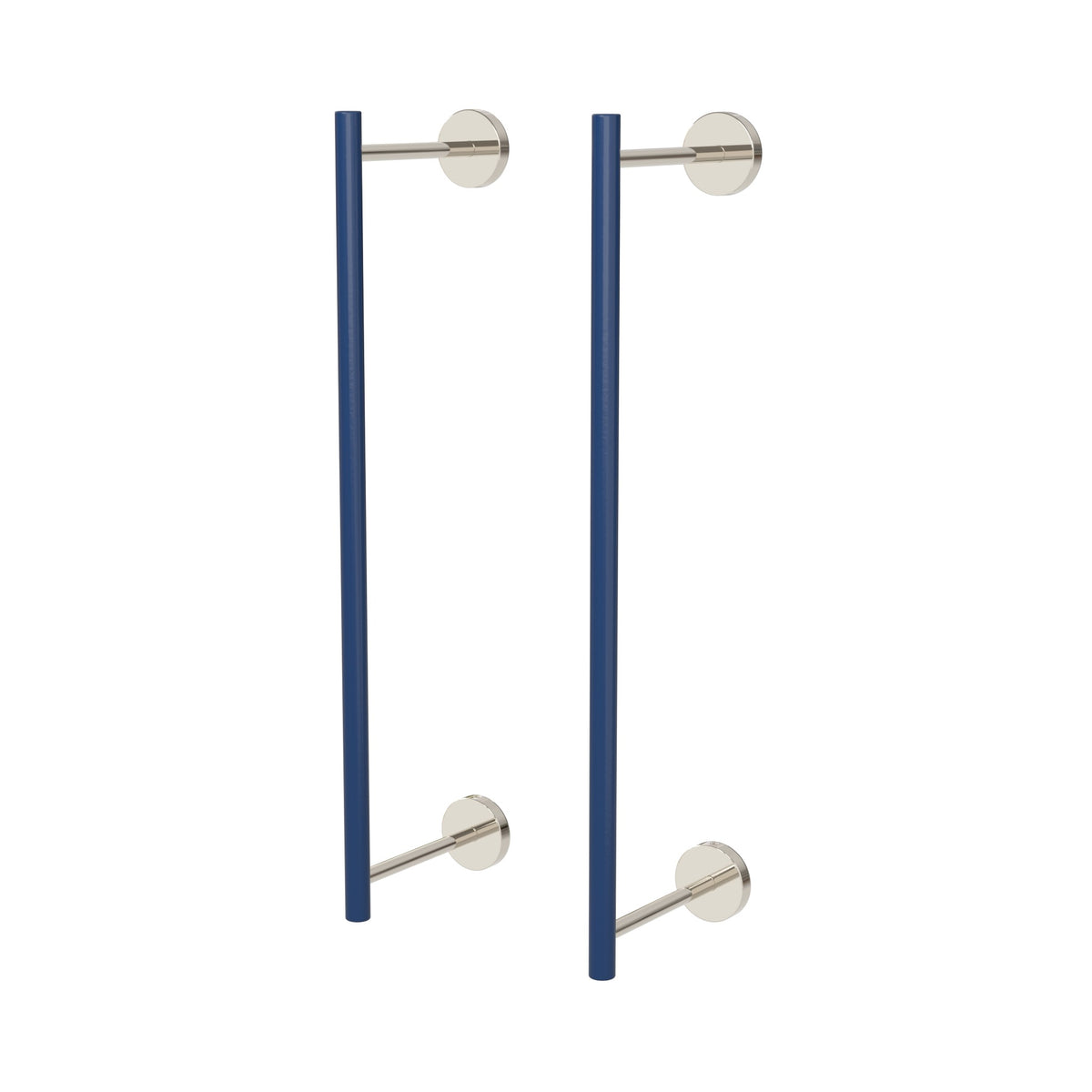 Nickel and Cobalt color Swift Towel Rack 18" Dutton Brown hardware