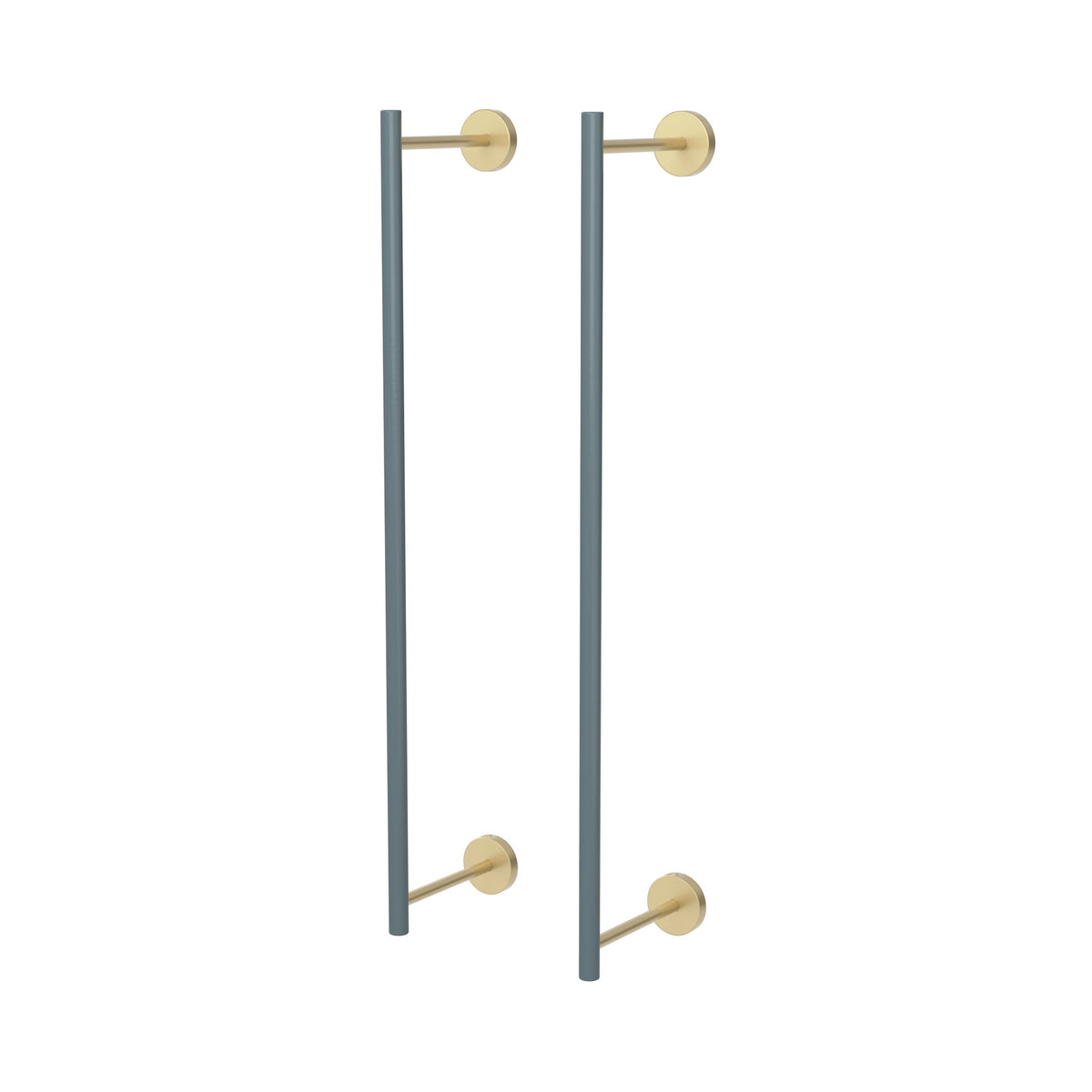 Brass and Lagoon color Swift Towel Rack 24" Dutton Brown hardware