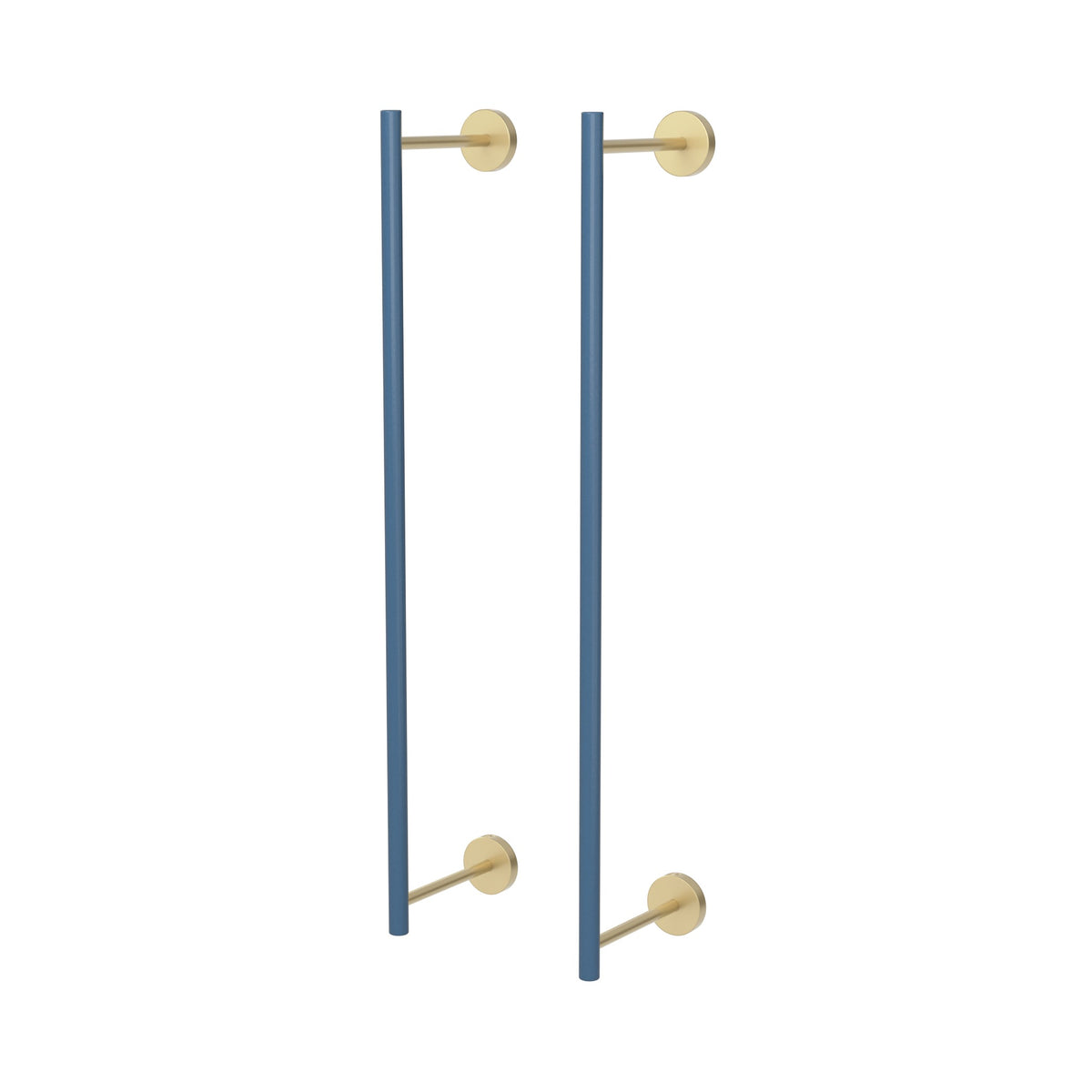 Brass and Slate Blue color Swift Towel Rack 24" Dutton Brown hardware