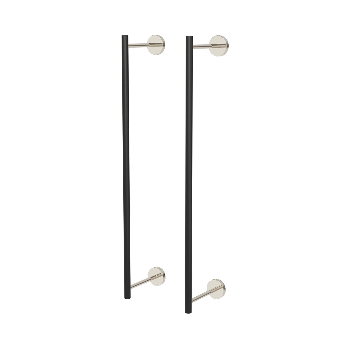 Nickel and Black color Swift Towel Rack 24" Dutton Brown hardware