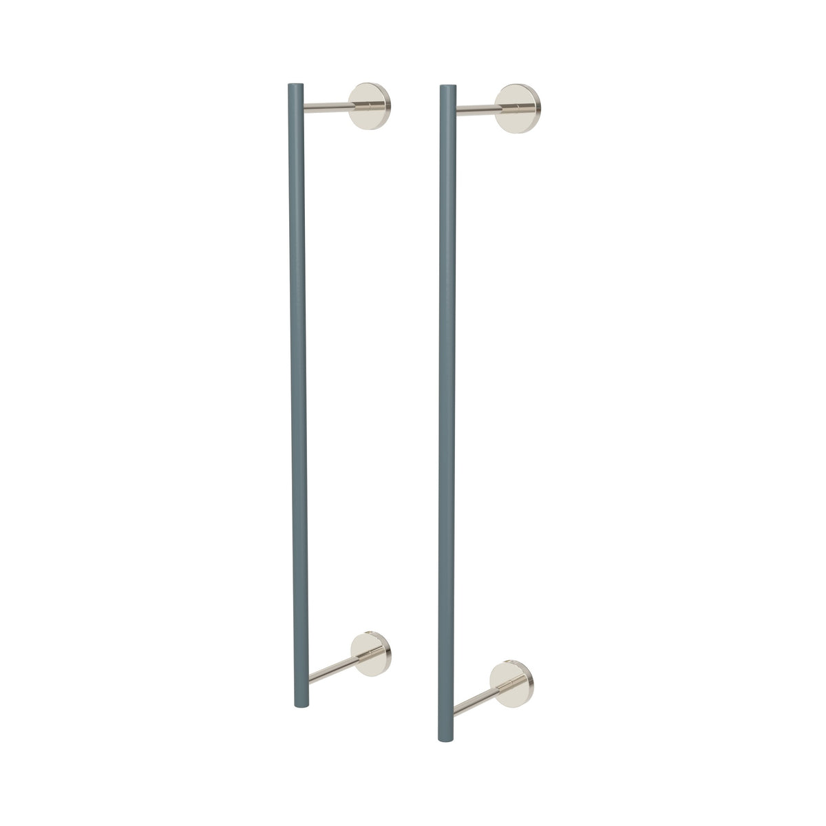 Nickel and Lagoon color Swift Towel Rack 24" Dutton Brown hardware