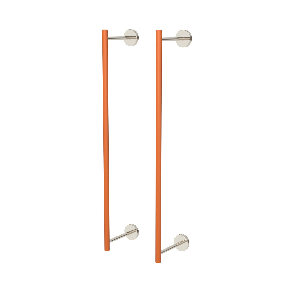 Nickel and Orange color Swift Towel Rack 24" Dutton Brown hardware