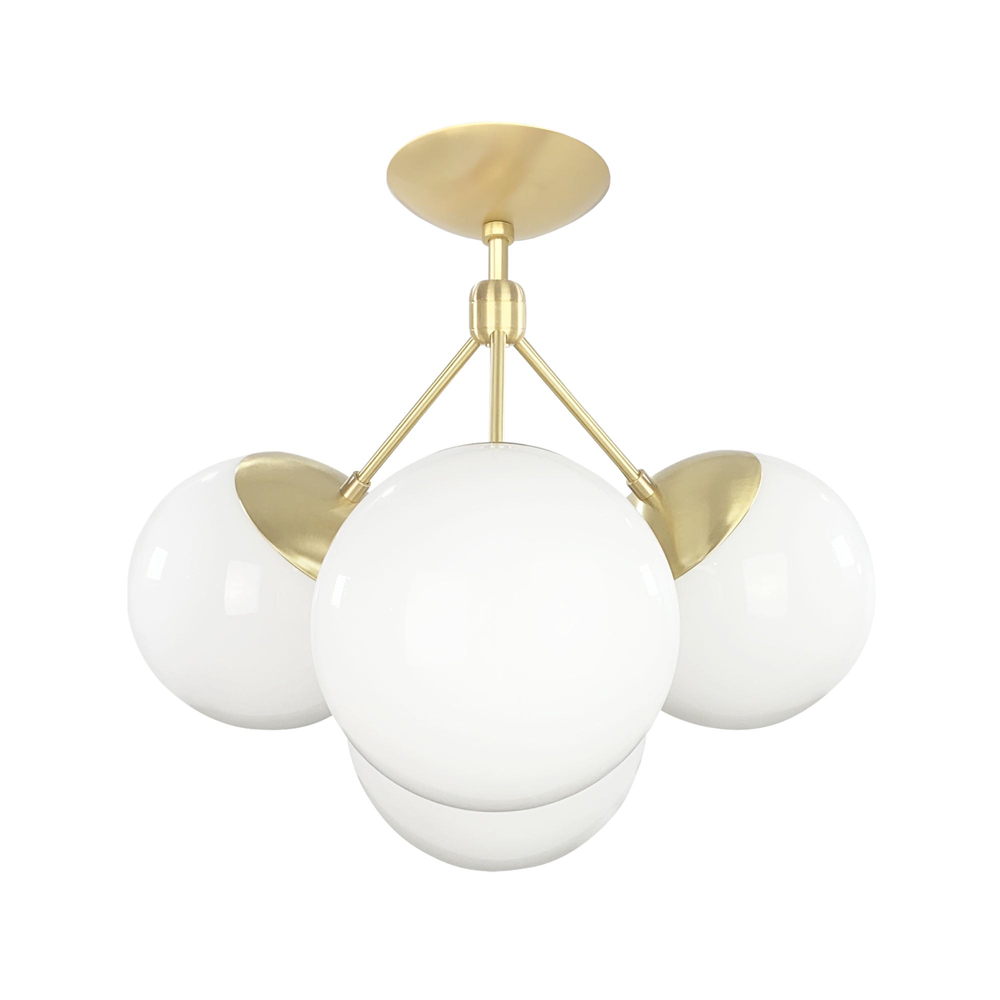 brass tetra flush mount dutton brown lighting