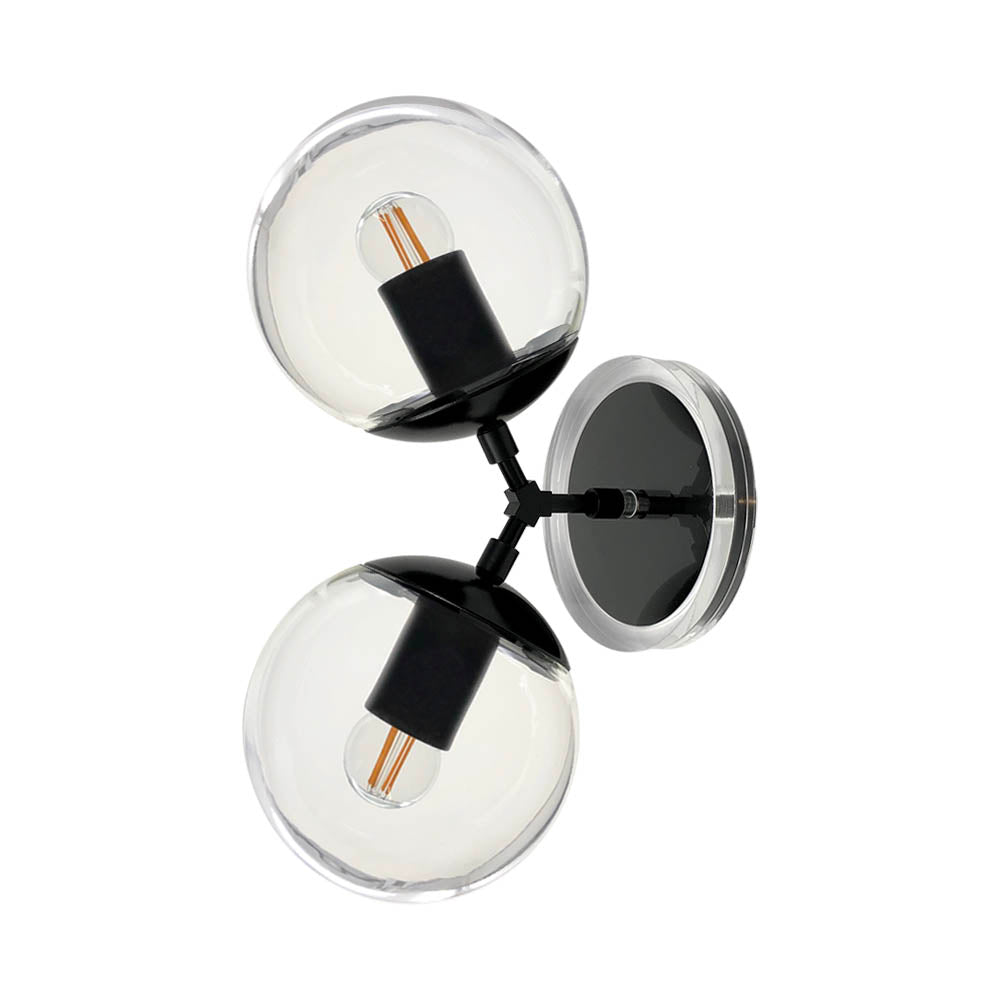 Black Visage Acyrlic Wall Sconce 6" Clear Globe Dutton Brown Lighting