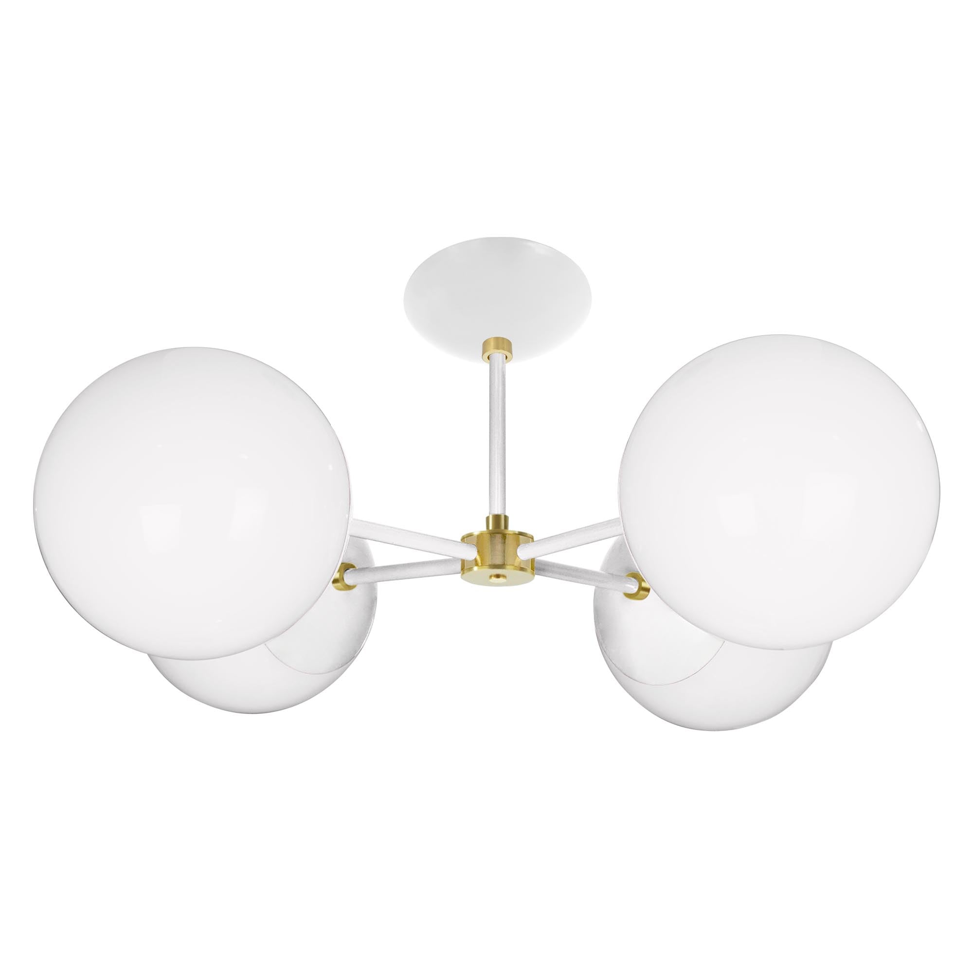 Brass and white color Big Orbi flush mount Dutton Brown lighting