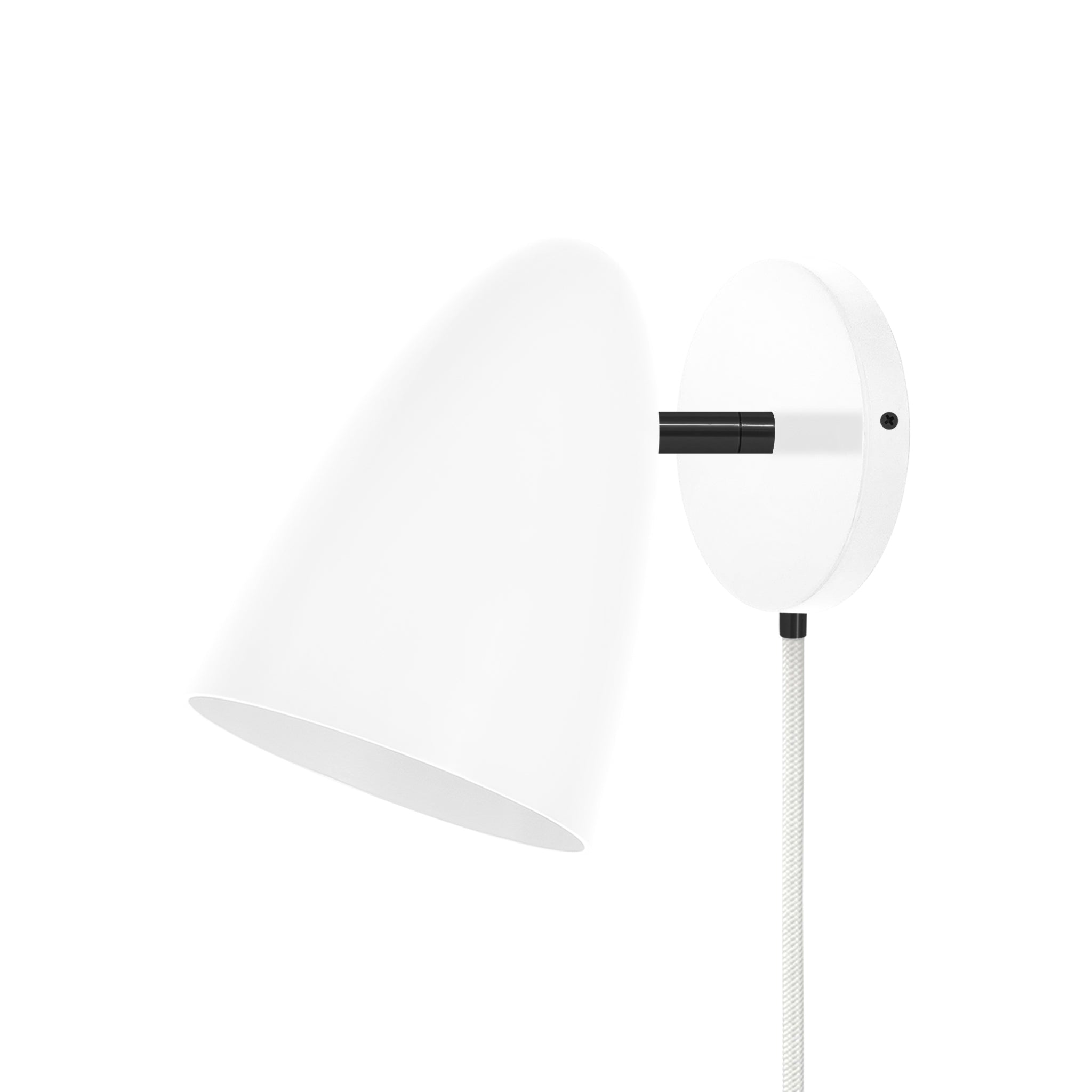 Black and white color Boom plug-in sconce no arm Dutton Brown lighting