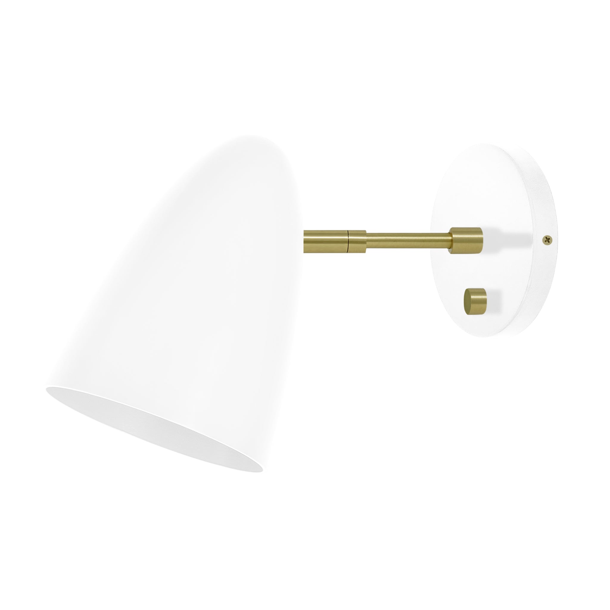 Brass and white color Boom sconce 3" arm Dutton Brown lighting