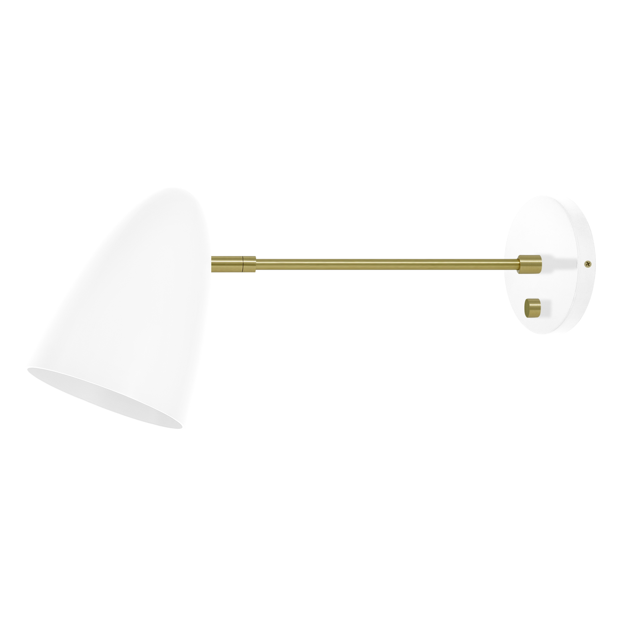 Brass and white color Boom sconce 10" arm Dutton Brown lighting