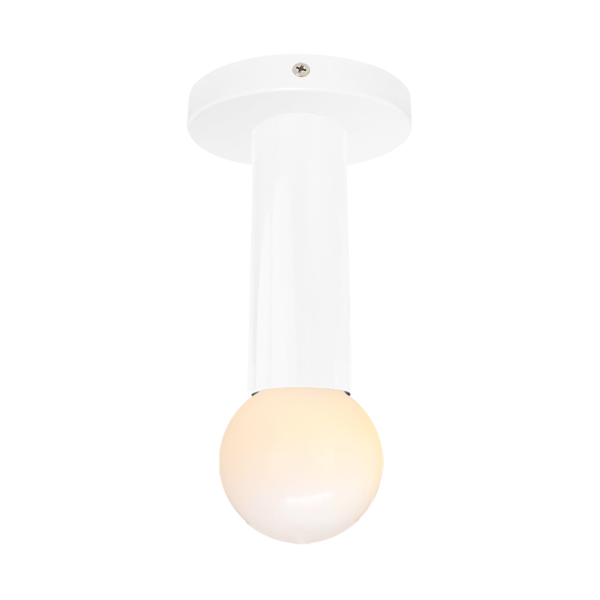 Nickel and white color Eureka flush mount Dutton Brown lighting