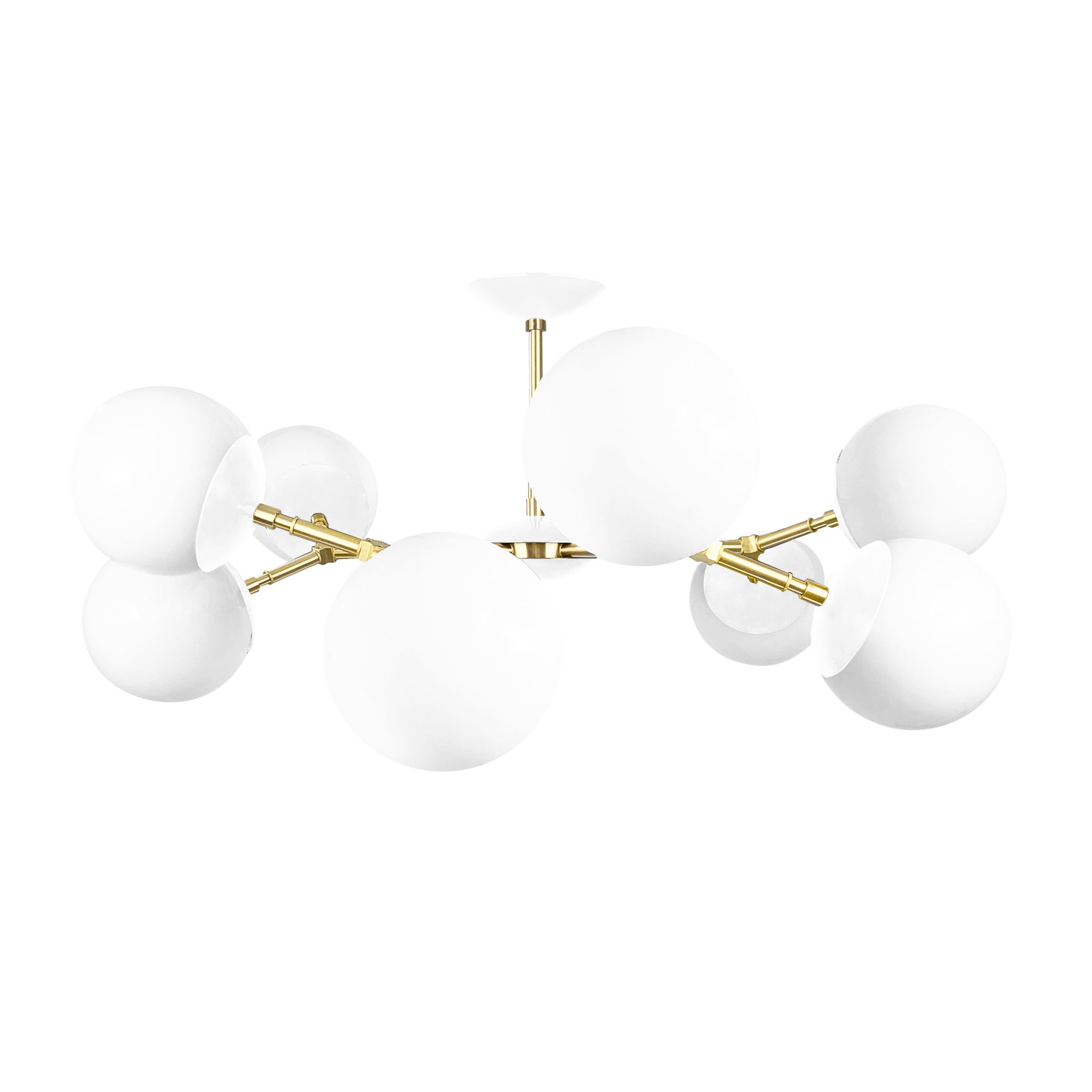 Brass and white color Crown flush mount 32" Dutton Brown lighting