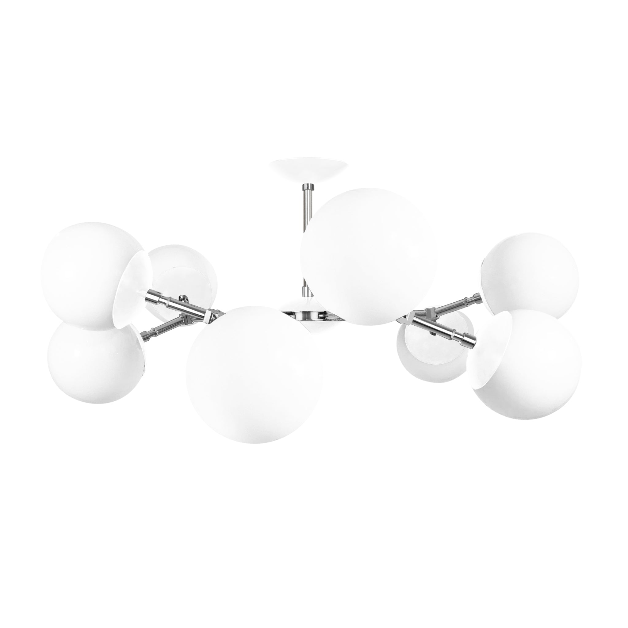 Nickel and white color Crown flush mount 32" Dutton Brown lighting