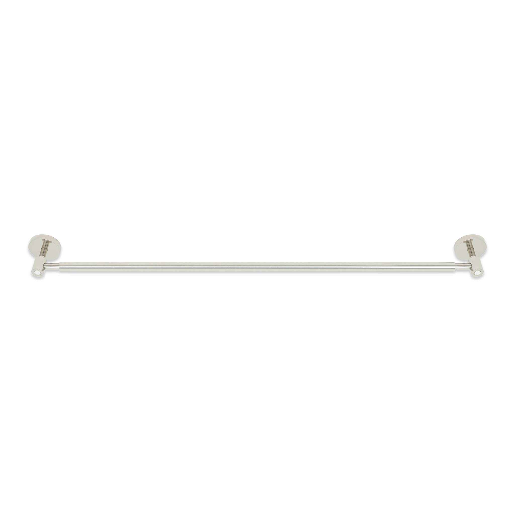Nickel and white color Head towel bar 24" Dutton Brown hardware