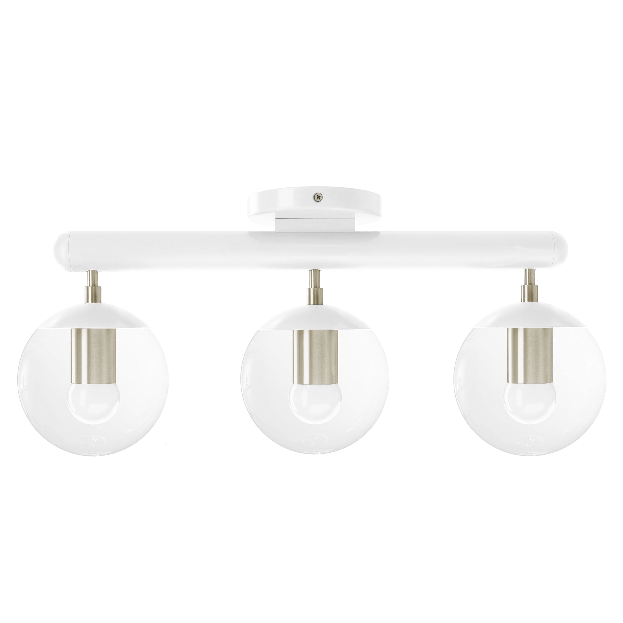 Nickel and white color Icon 3 flush mount Dutton Brown lighting