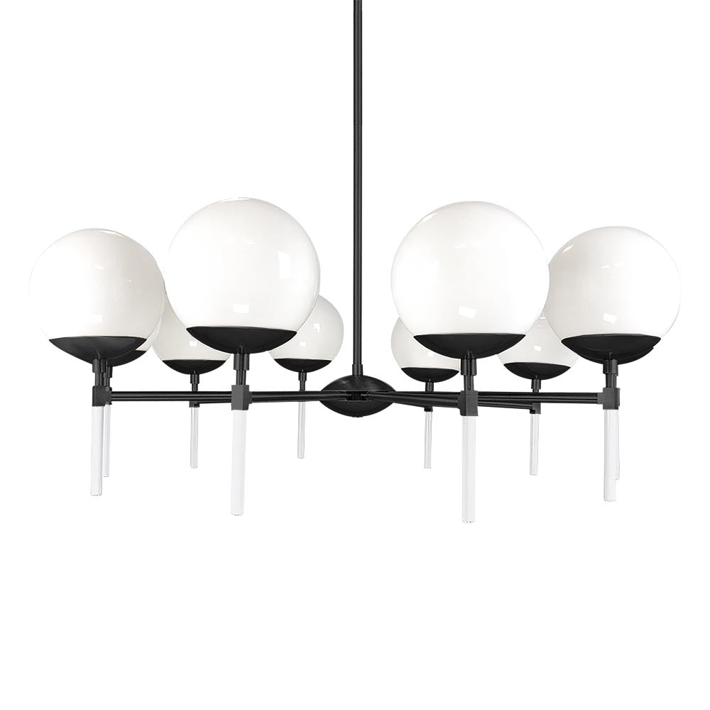 Black and white color Lolli chandelier 36" Dutton Brown lighting