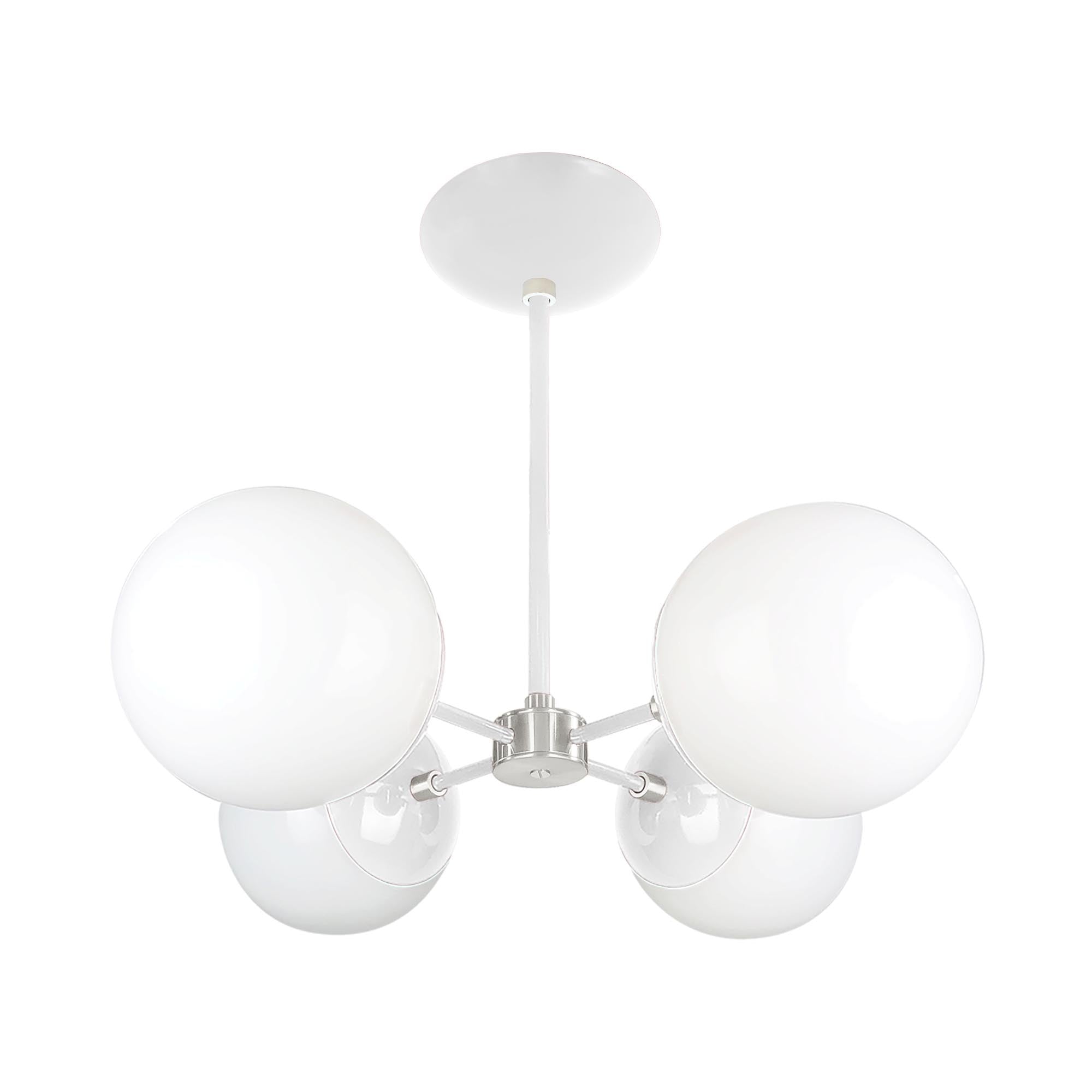 Nickel and white color Orbi chandelier Dutton Brown lighting