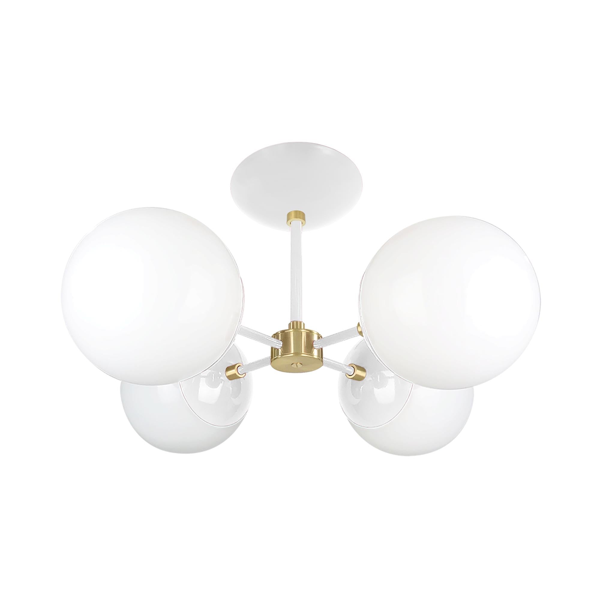 Brass and white color Orbi flush mount Dutton Brown lighting