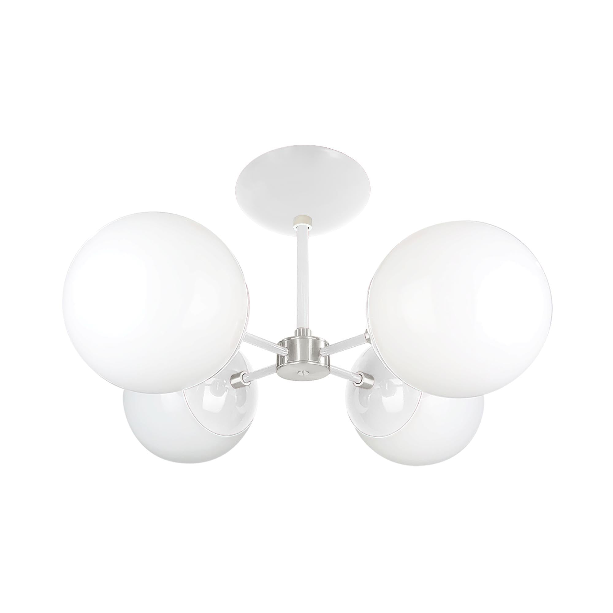 Nickel and white color Orbi flush mount Dutton Brown lighting