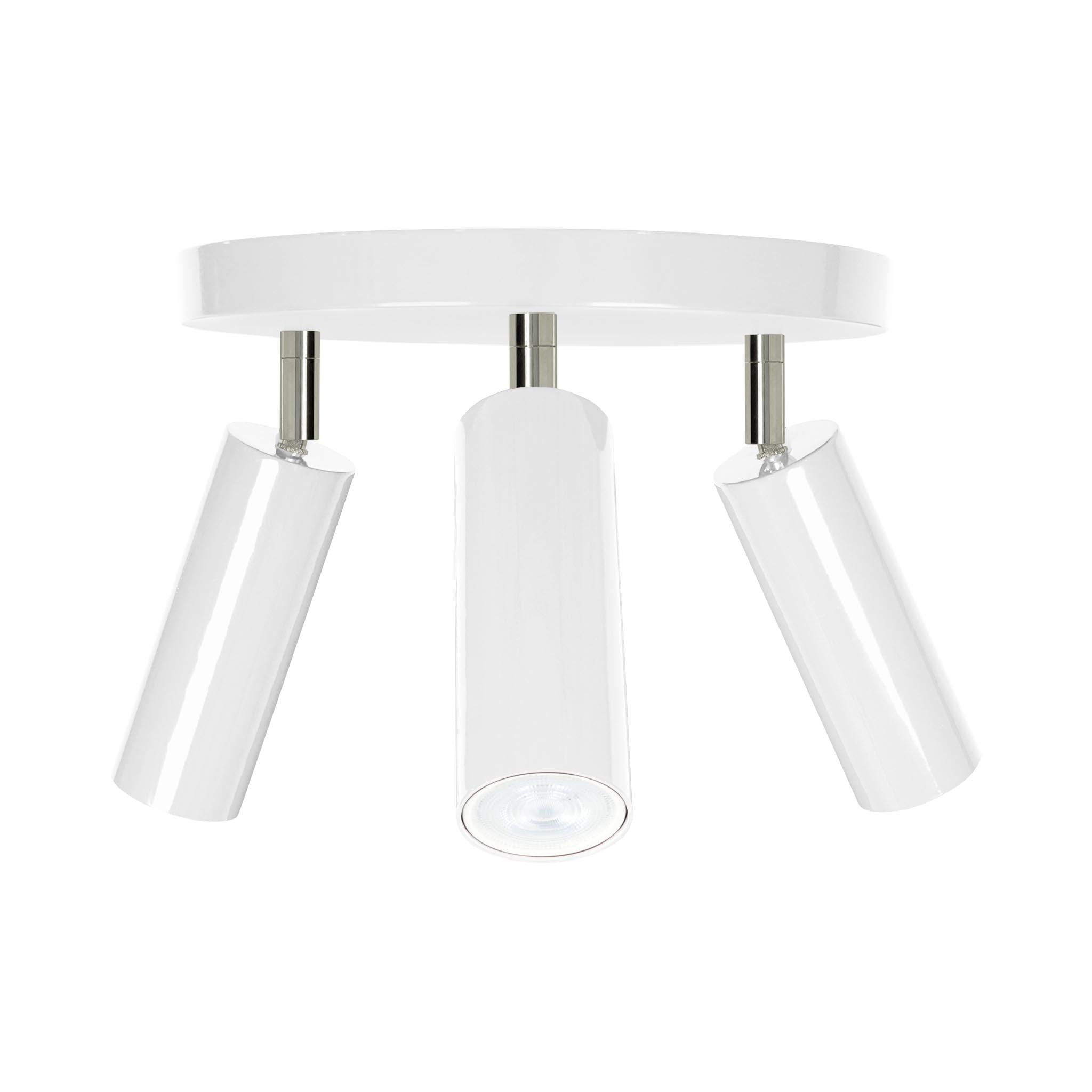 Nickel and white color Pose flush mount Dutton Brown lighting