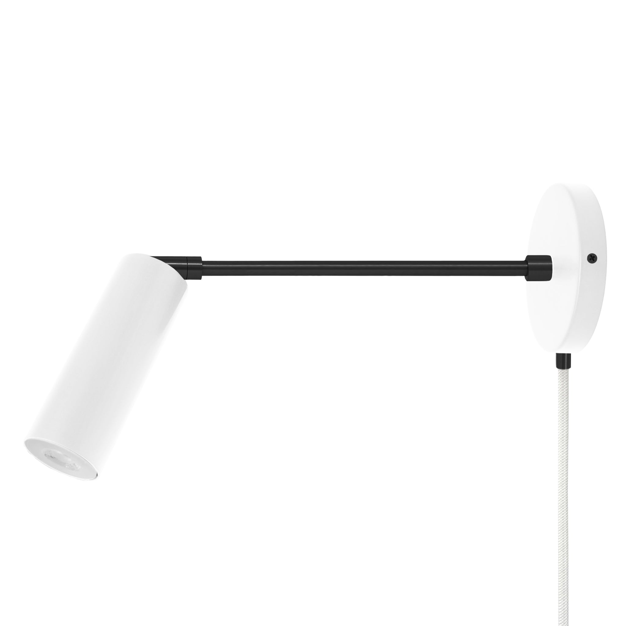 Black and white color Reader plug-in sconce 10" arm Dutton Brown lighting