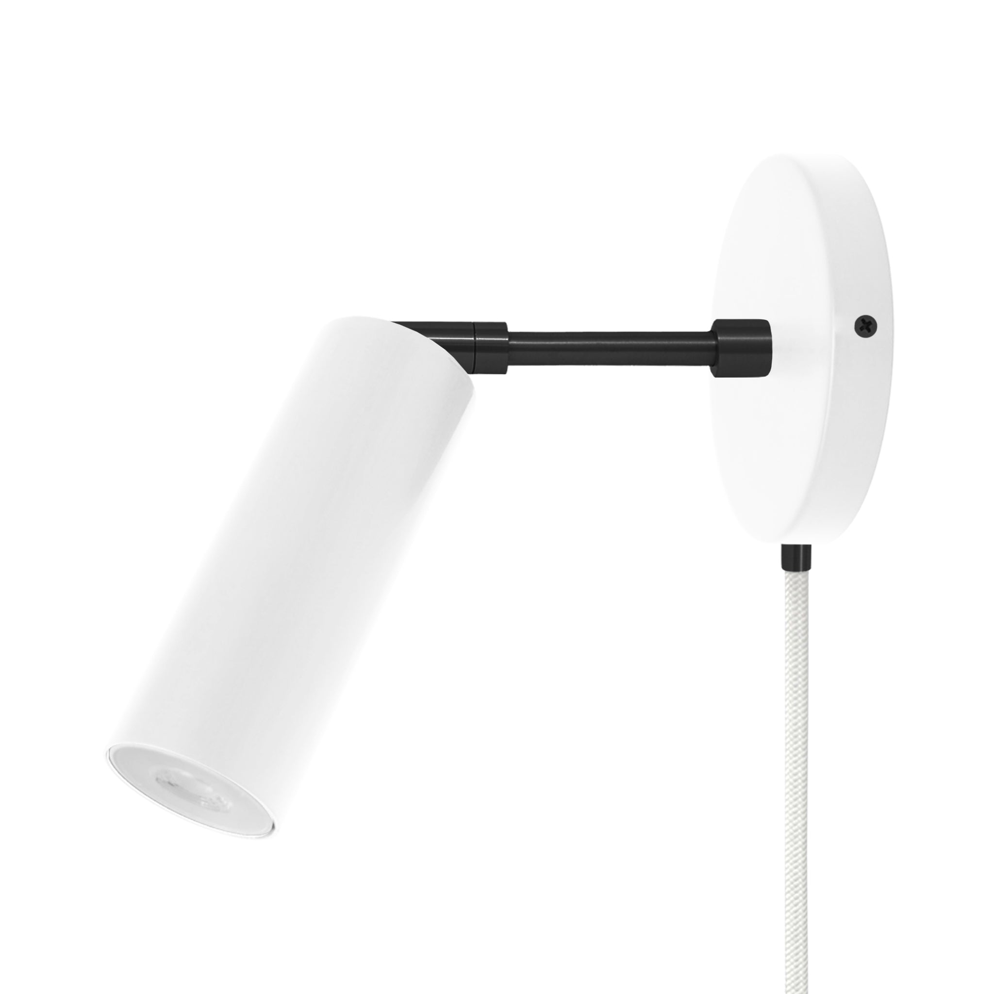 Black and white color Reader plug-in sconce 3" arm Dutton Brown lighting