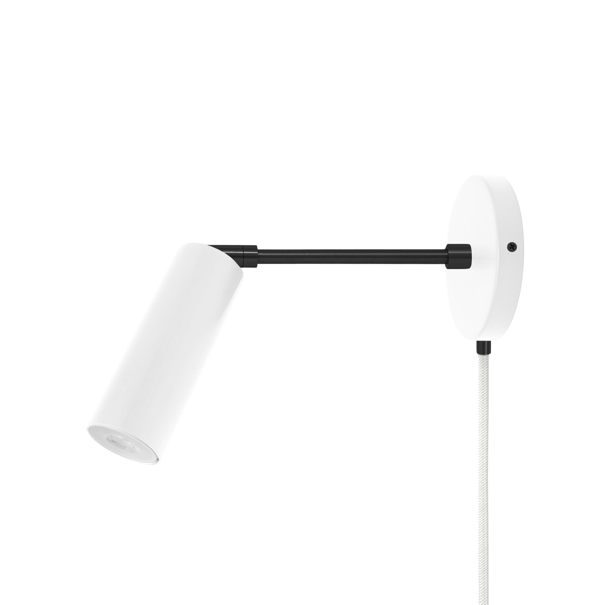 Black and white color Reader plug-in sconce 6" arm Dutton Brown lighting