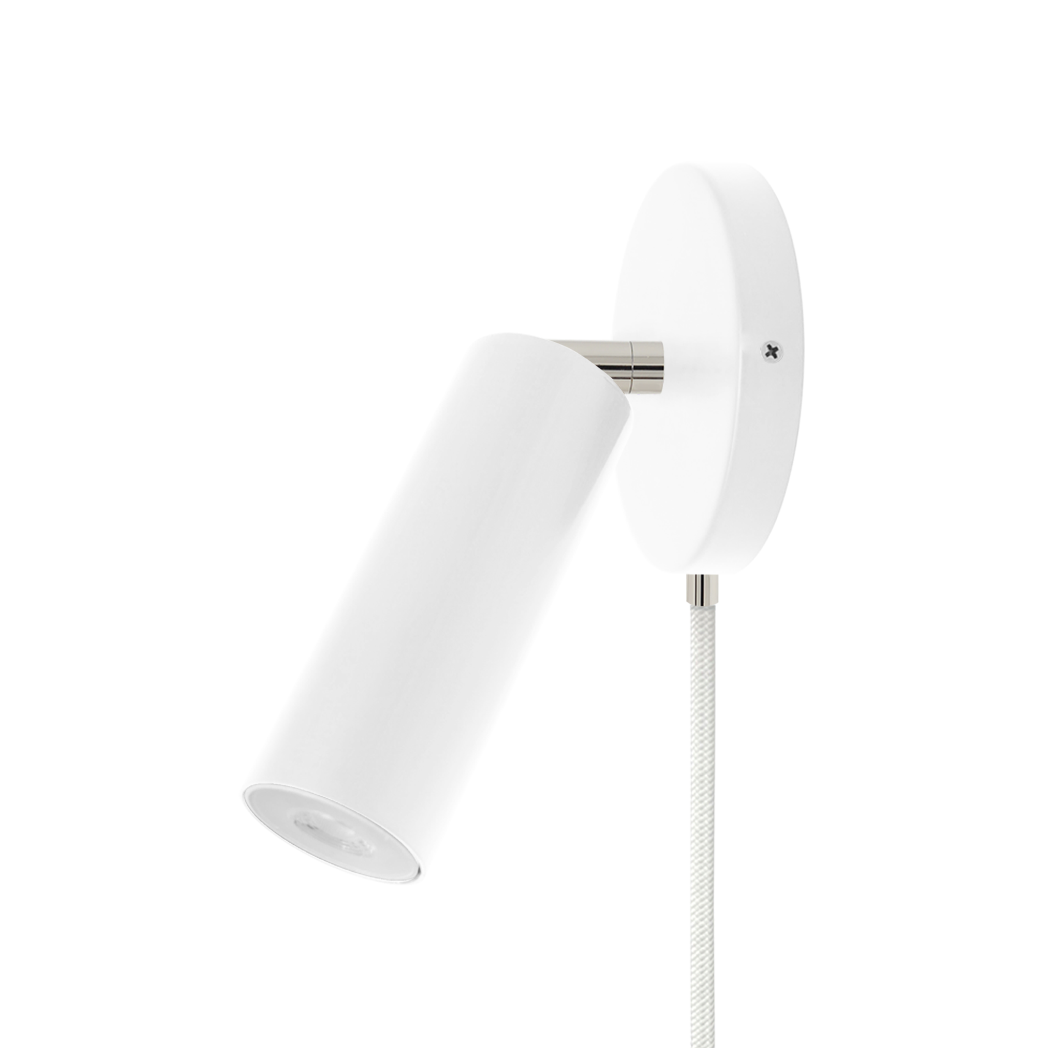 Nickel and white color Reader plug-in sconce no arm Dutton Brown lighting