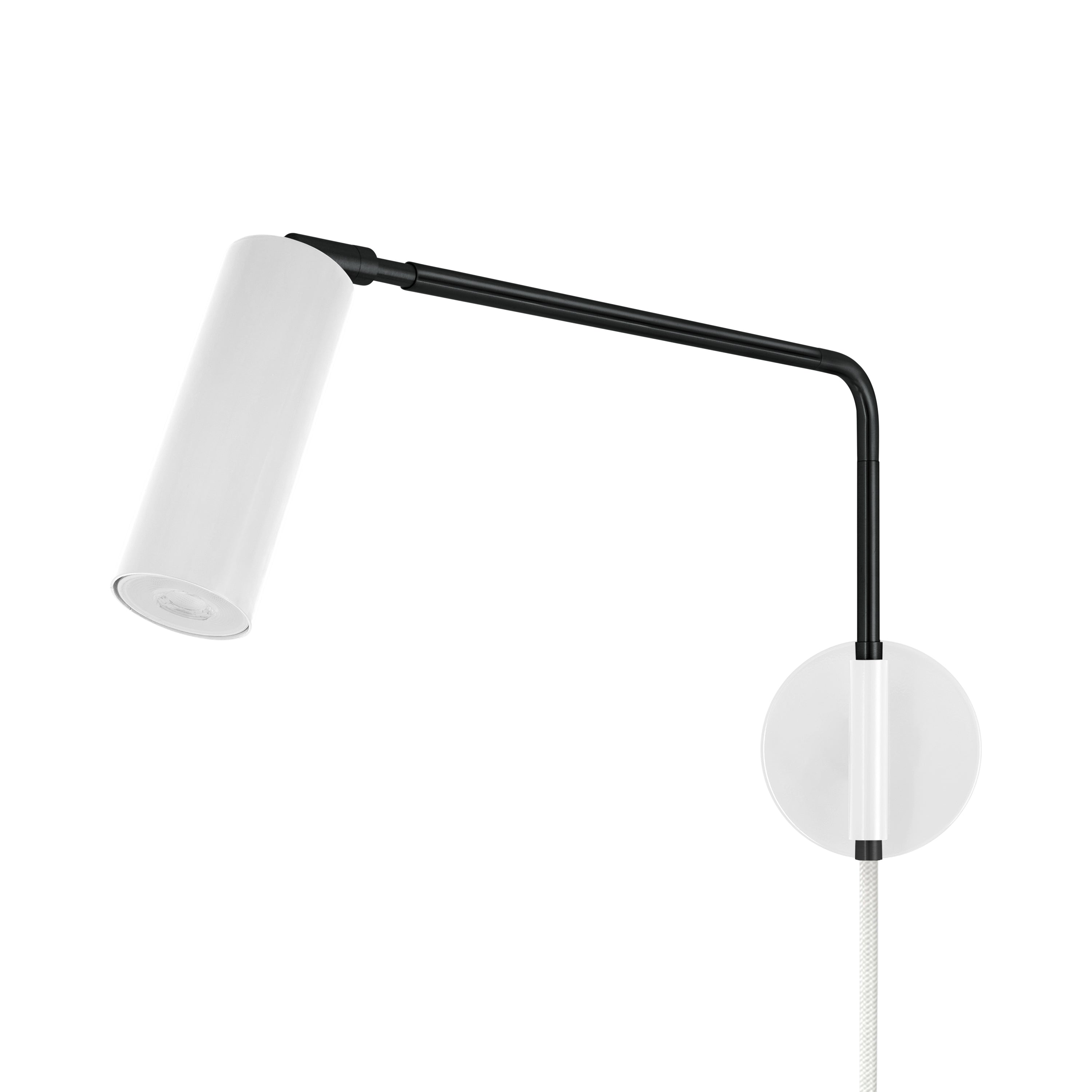 Black and white color Reader Swing Arm plug-in sconce Dutton Brown lighting