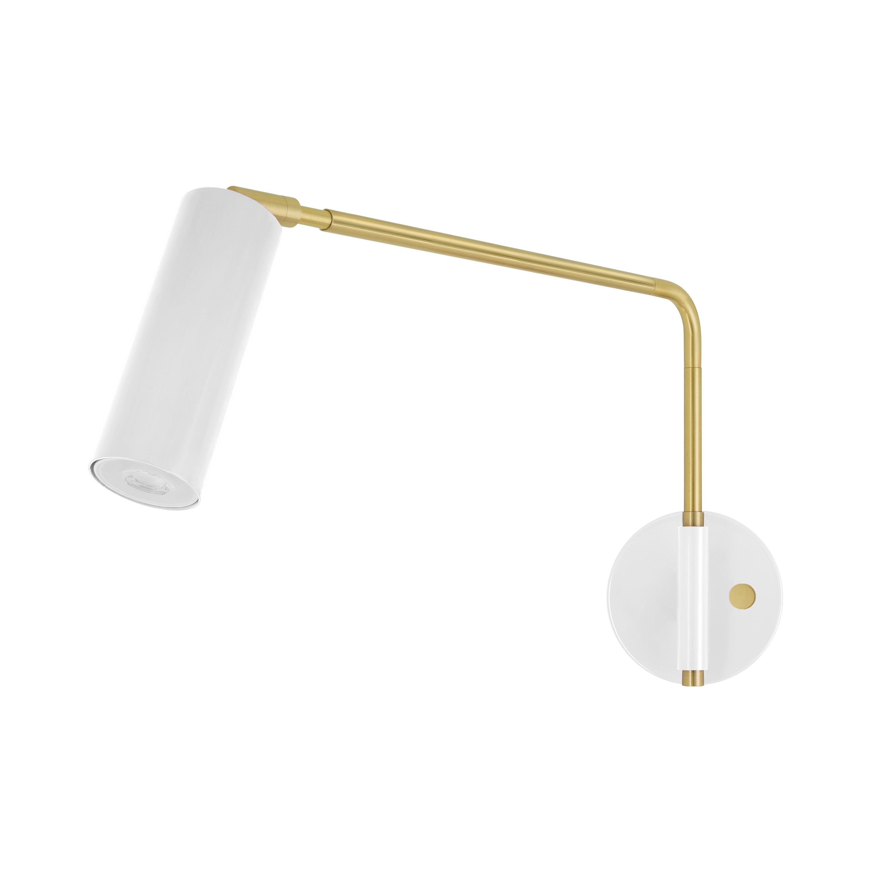Brass and white color Color Reader Swing Arm sconce Dutton Brown lighting