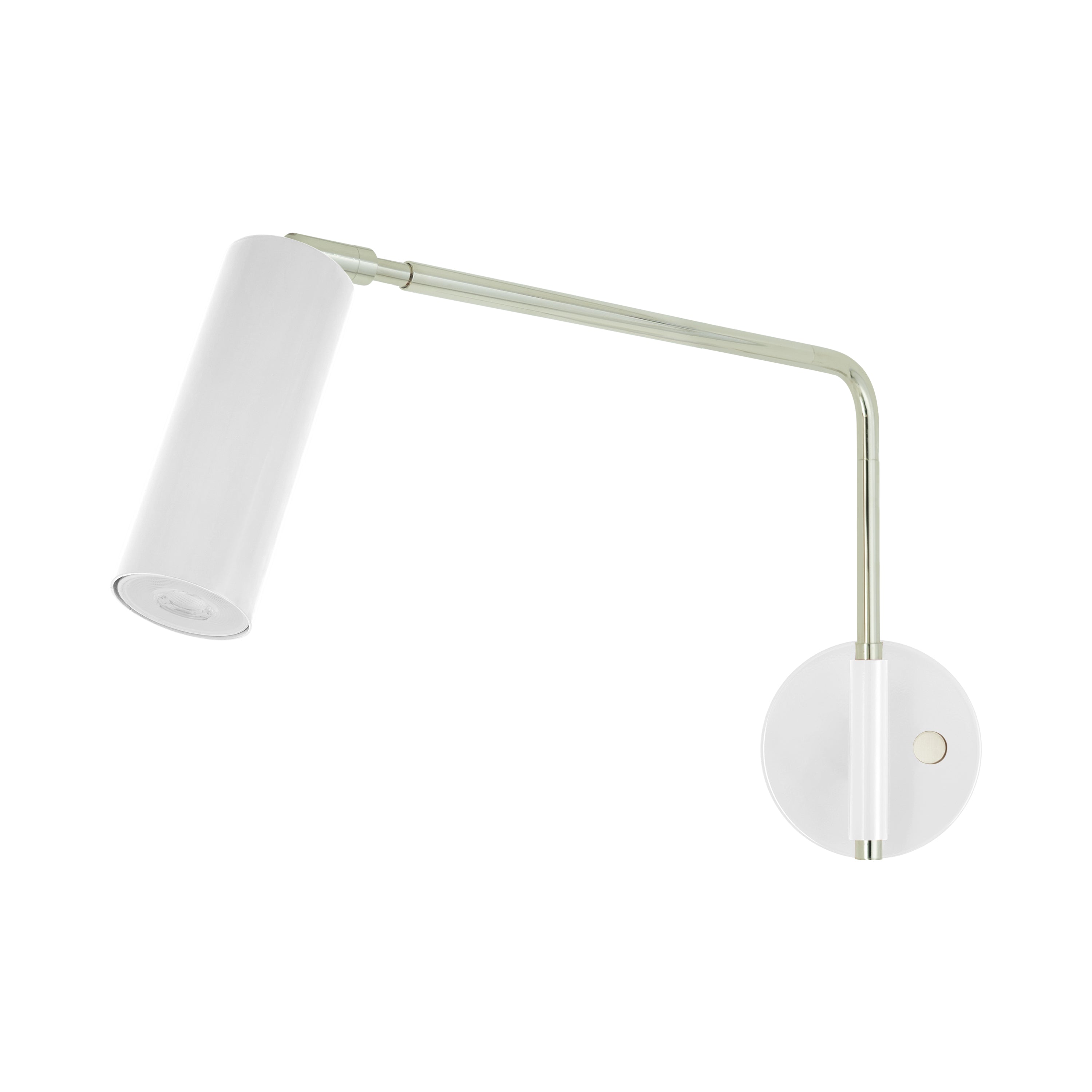 Nickel and white color Color Reader Swing Arm sconce Dutton Brown lighting