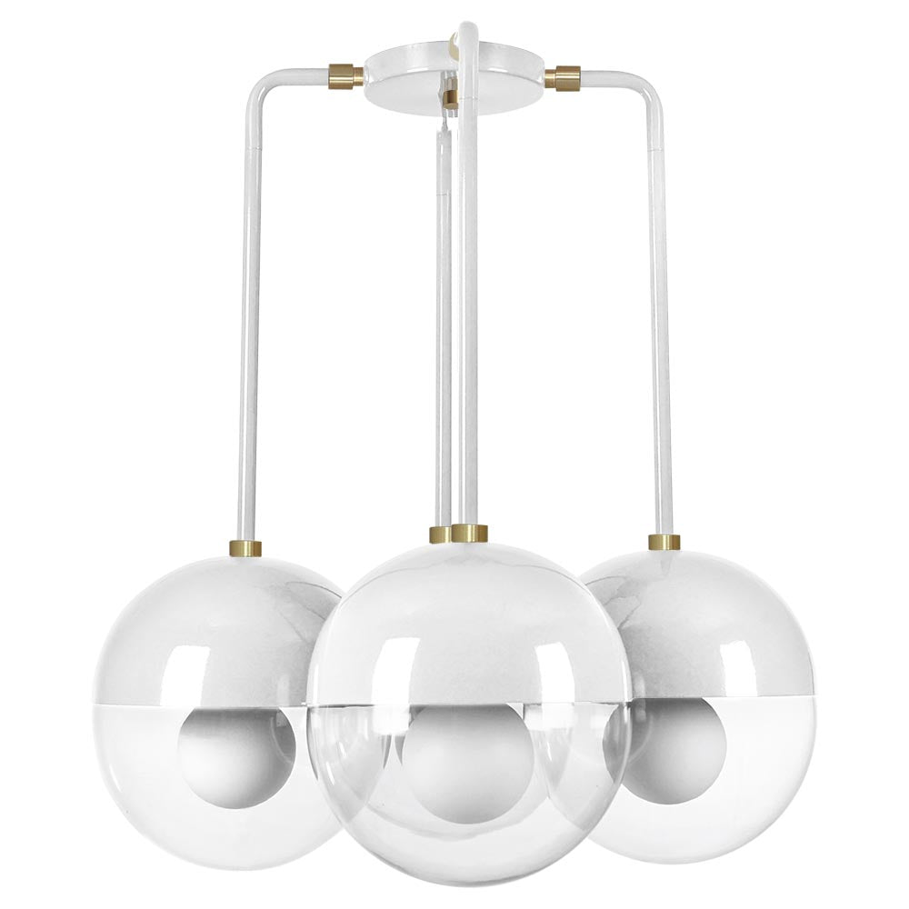 Brass and white color Tetra chandelier Dutton Brown lighting