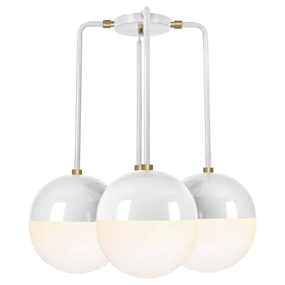 Brass and white color Tetra chandelier Dutton Brown lighting