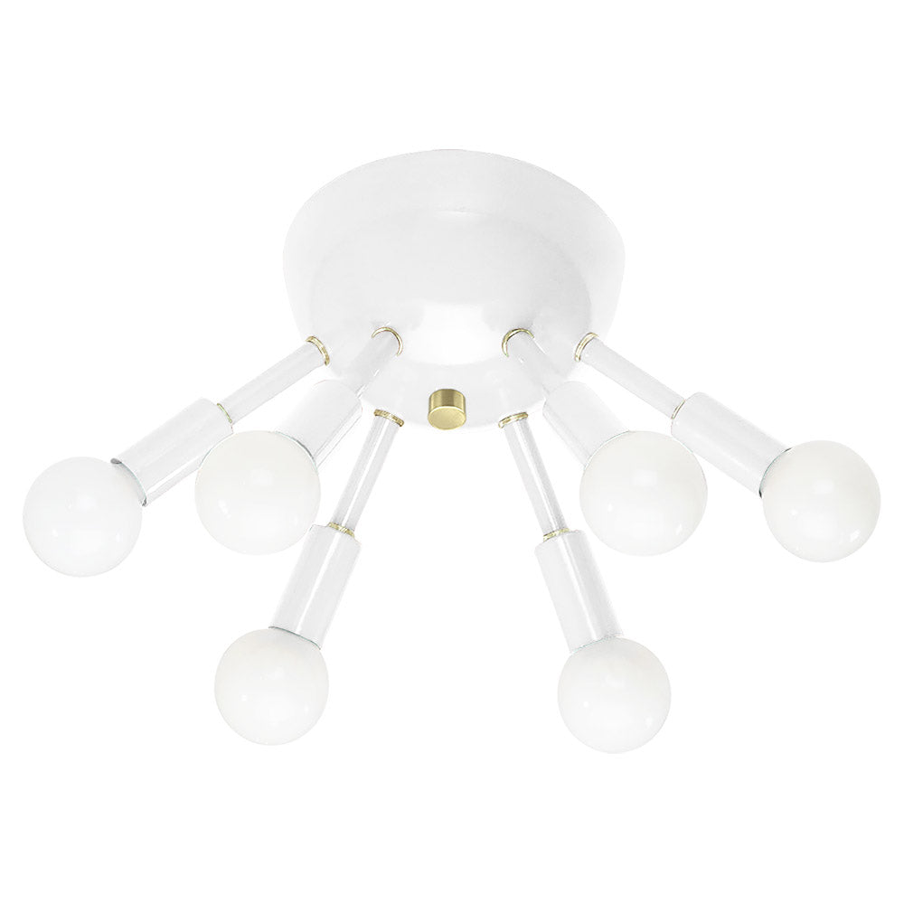 Brass and white color Sputnik flush mount Dutton Brown lighting