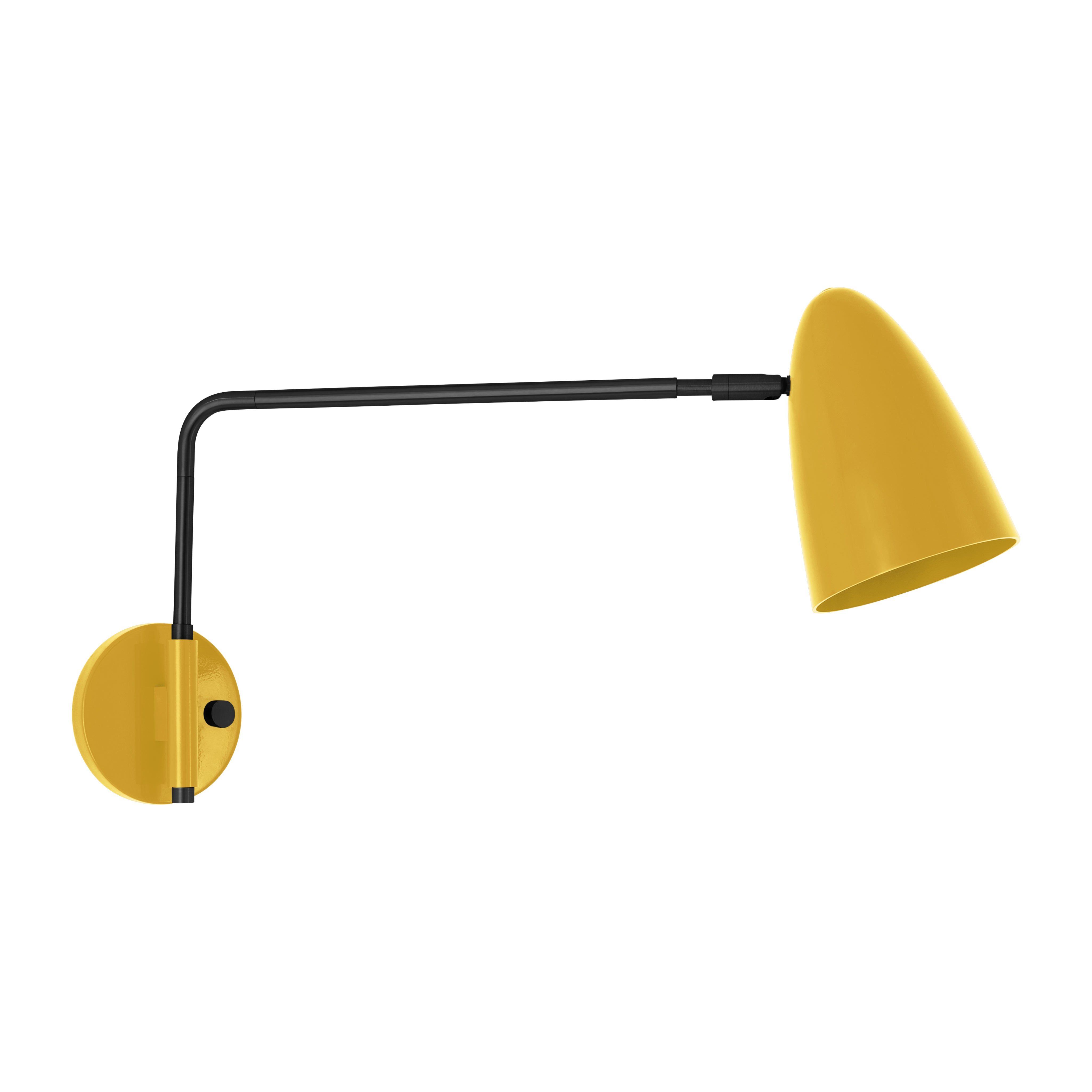 Black and ochre color Boom Swing Arm sconce Dutton Brown lighting