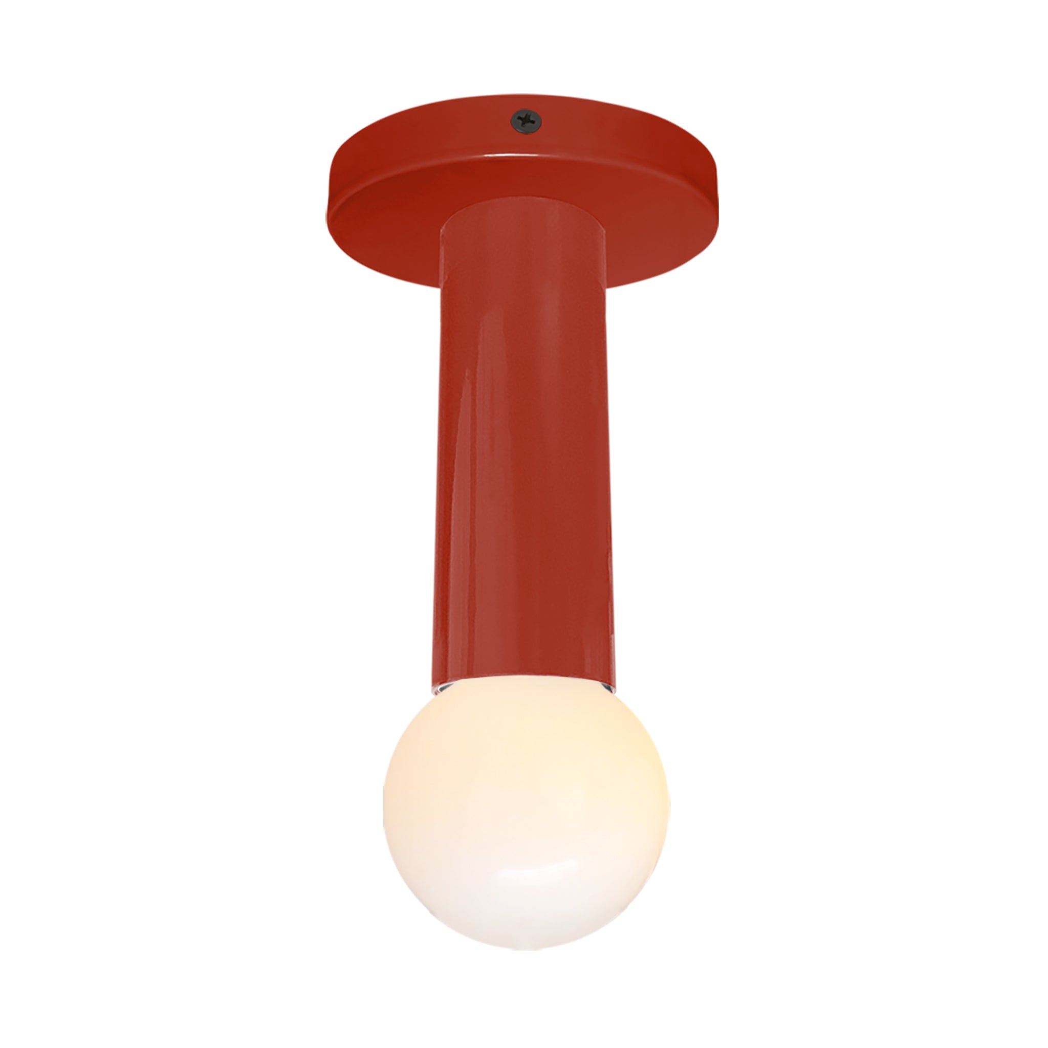 Black and riding hood red color Eureka flush mount Dutton Brown lighting