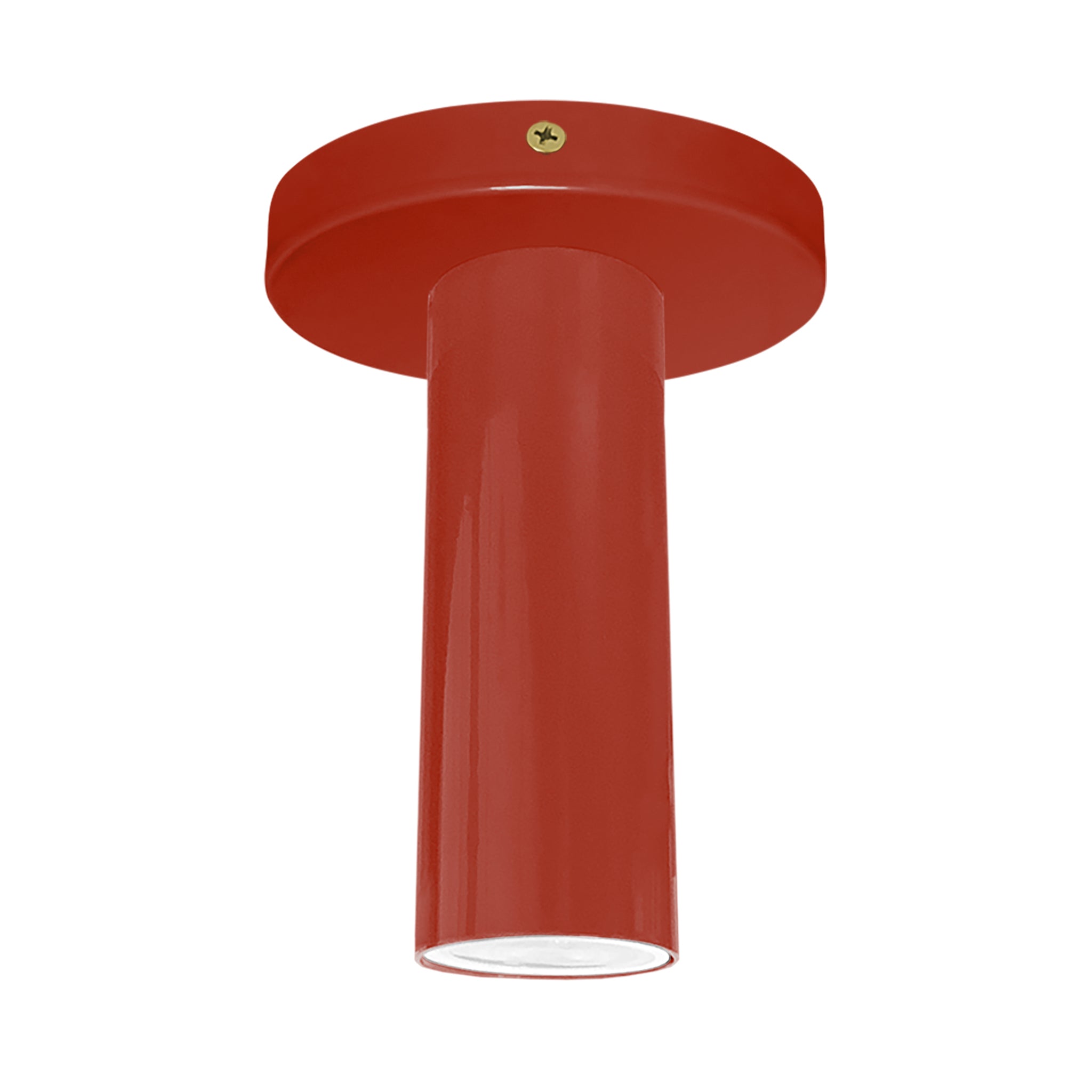 Brass and riding hood red color Reader flush mount Dutton Brown lighting