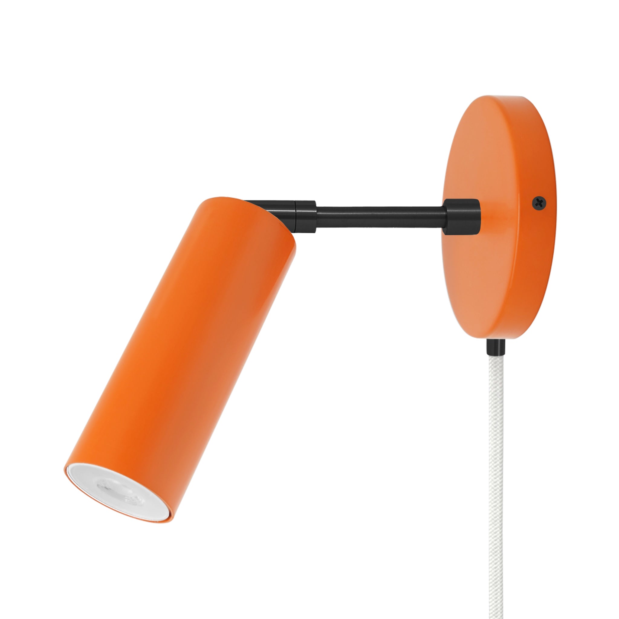 Black and orange color Reader plug-in sconce 3" arm Dutton Brown lighting